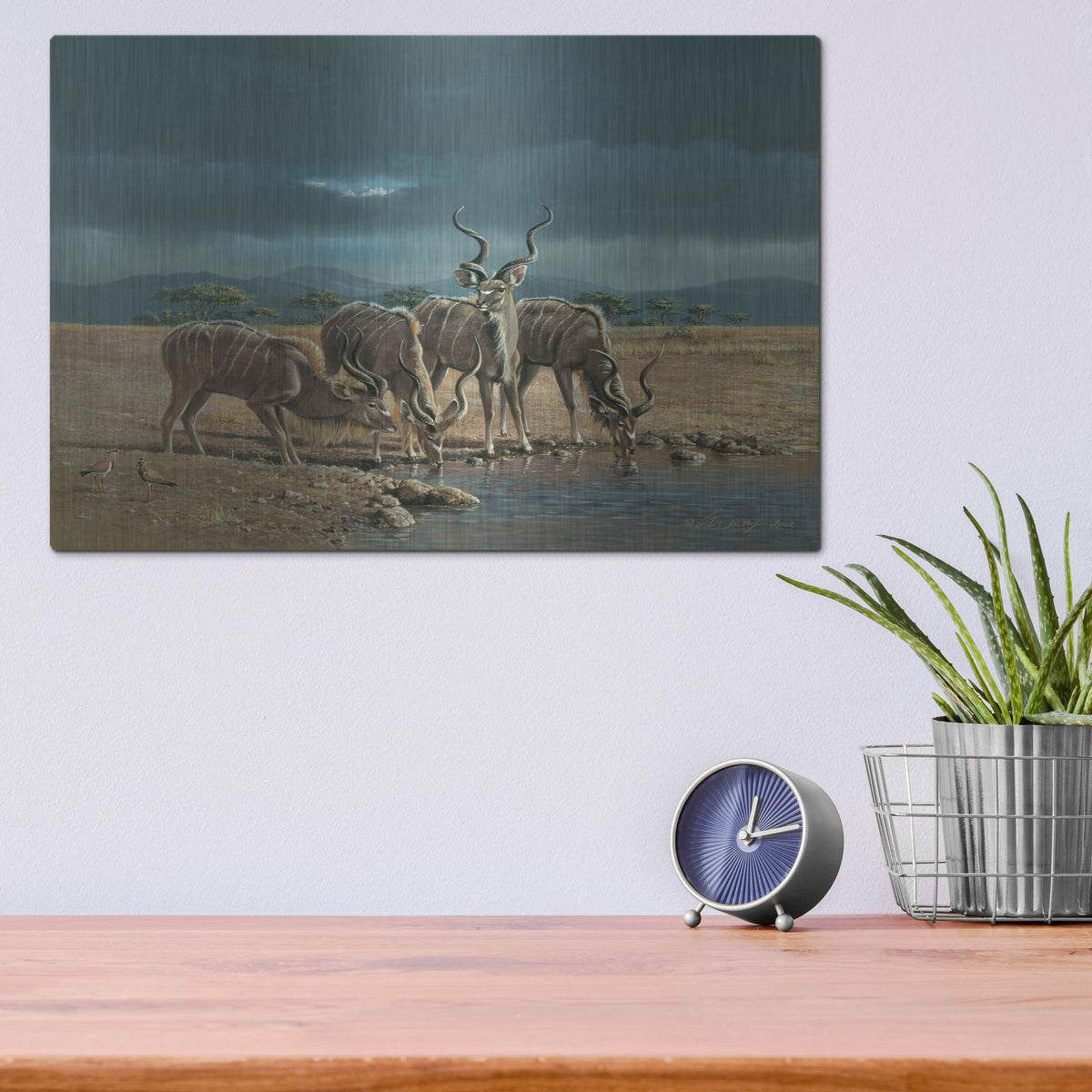 Luxe Metal Art 'Greater Kudus' by Harro Maass, Metal Wall Art,16x12