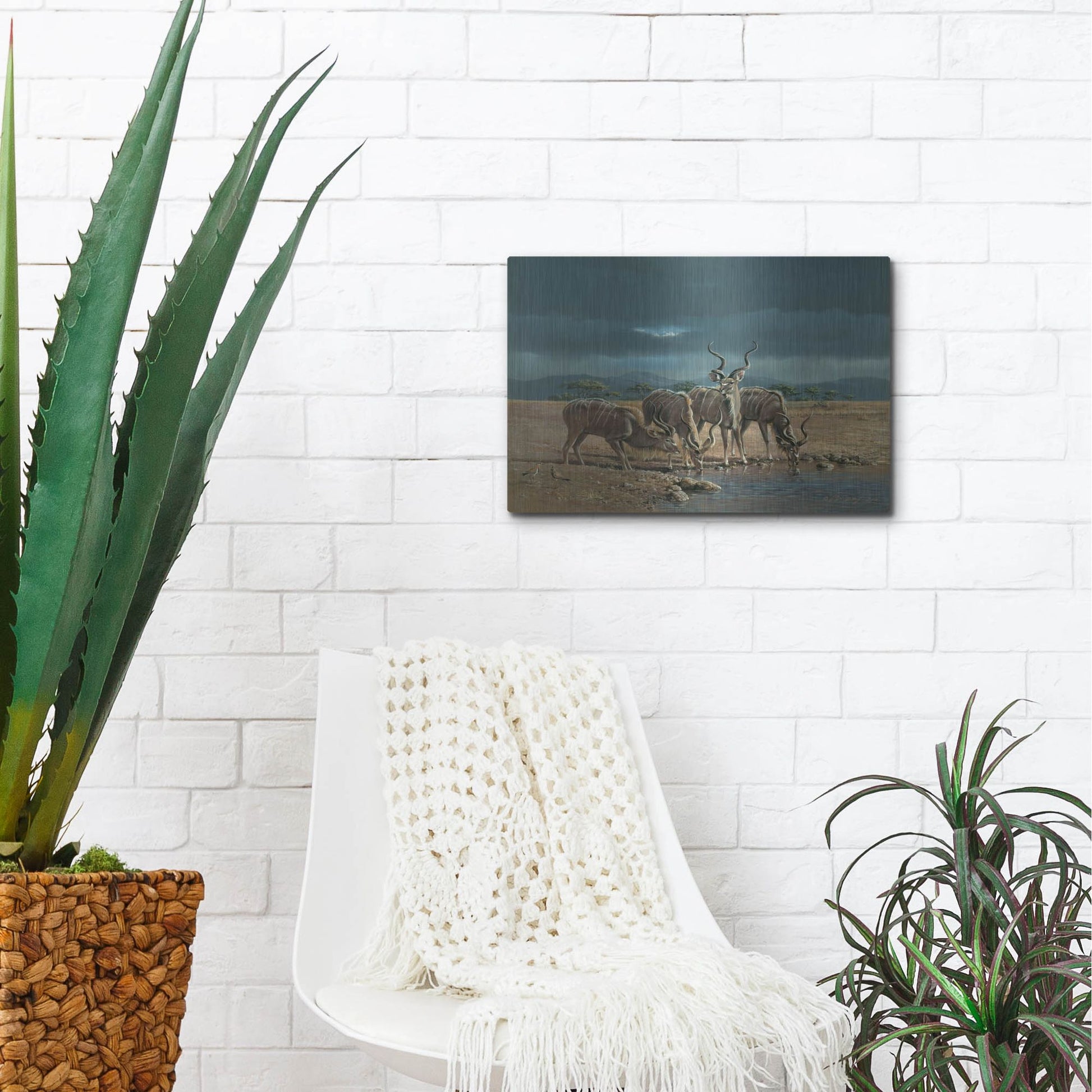 Luxe Metal Art 'Greater Kudus' by Harro Maass, Metal Wall Art,16x12