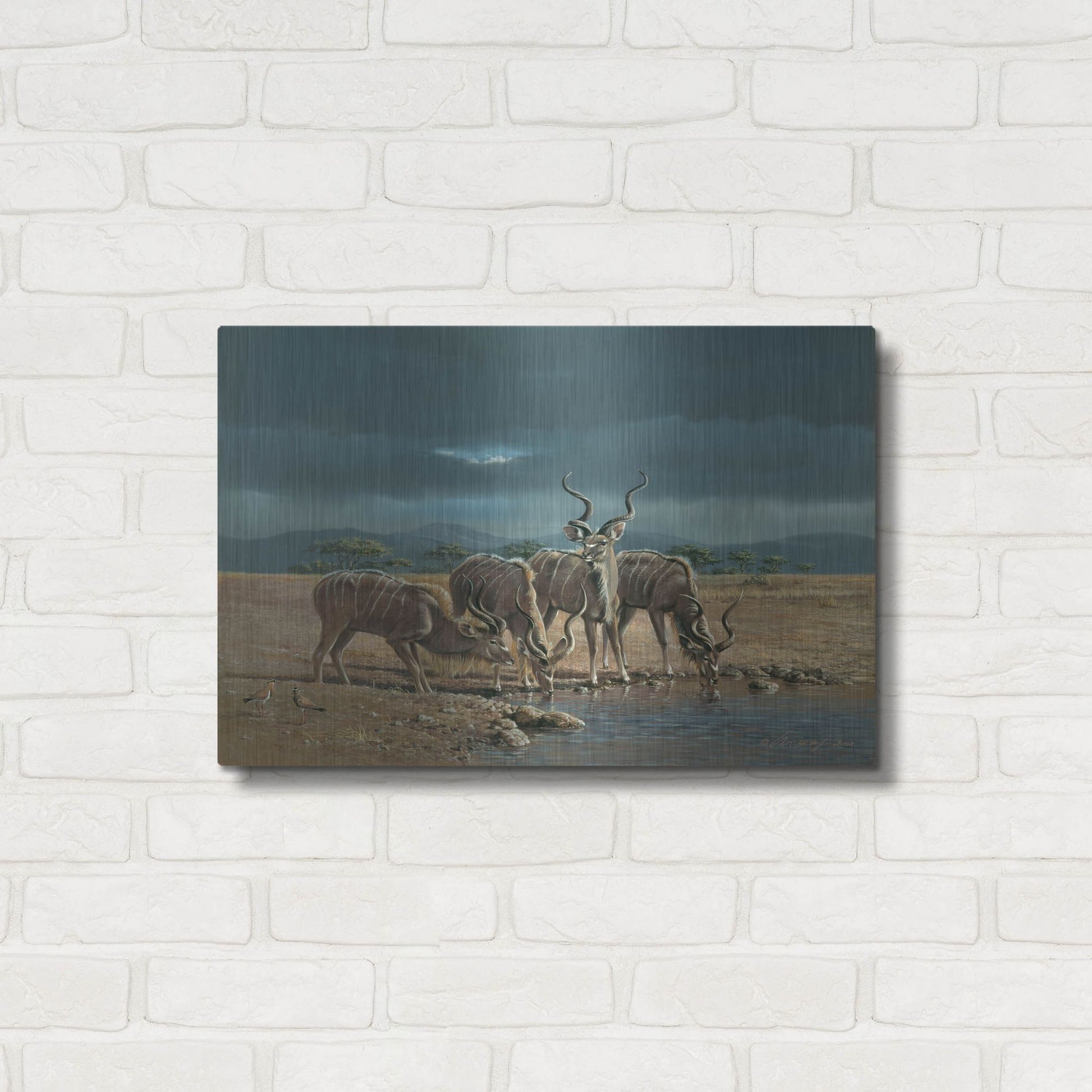 Luxe Metal Art 'Greater Kudus' by Harro Maass, Metal Wall Art,24x16