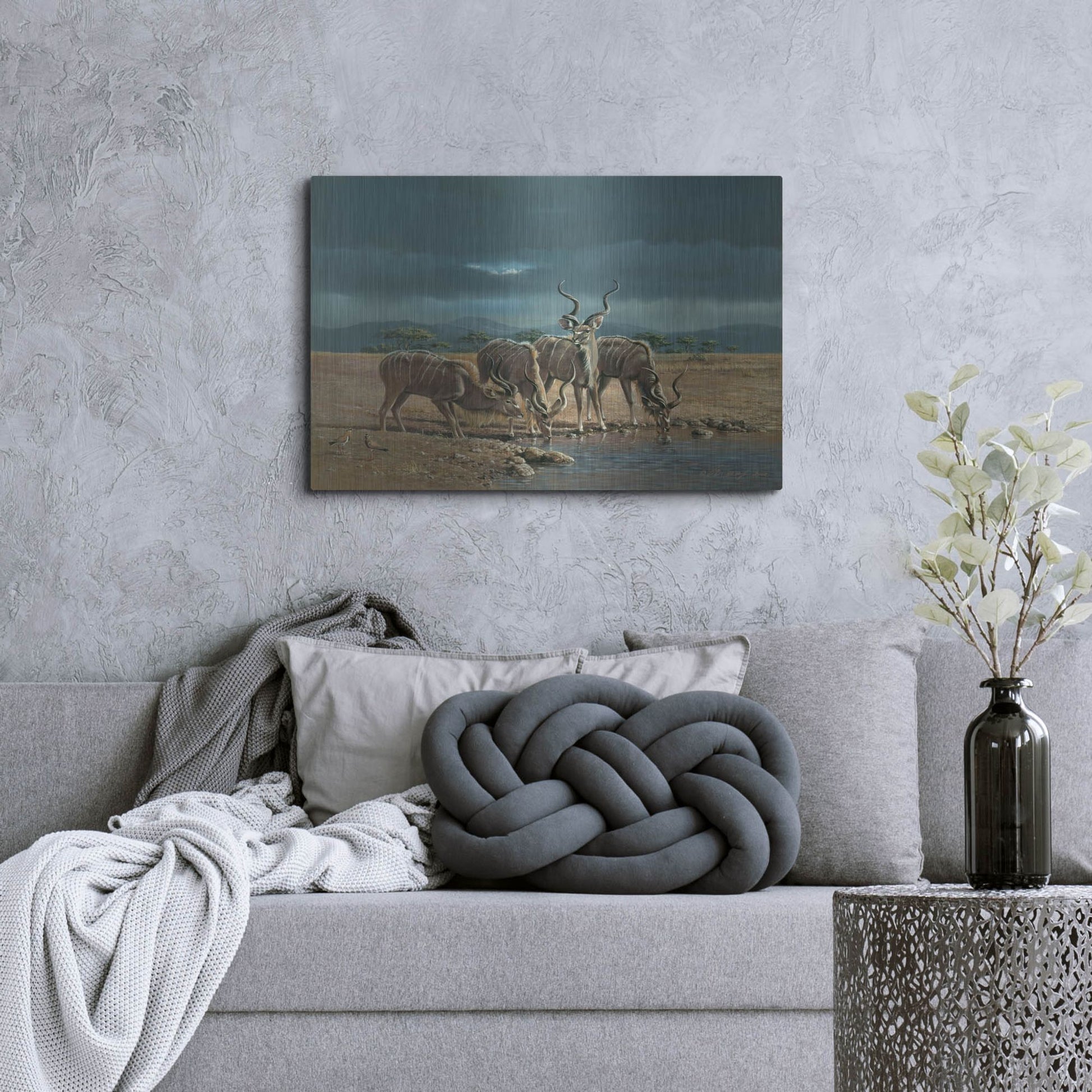 Luxe Metal Art 'Greater Kudus' by Harro Maass, Metal Wall Art,36x24