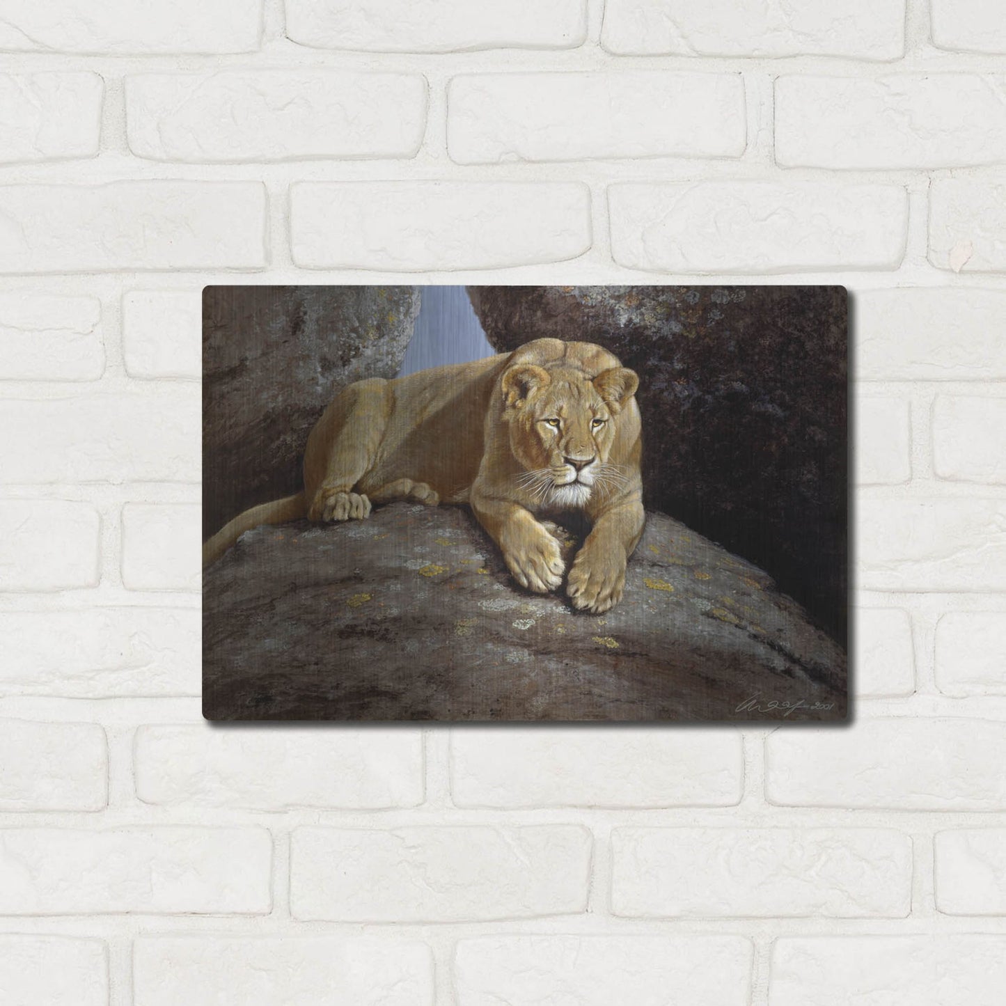 Luxe Metal Art 'Lioness' by Harro Maass, Metal Wall Art,16x12