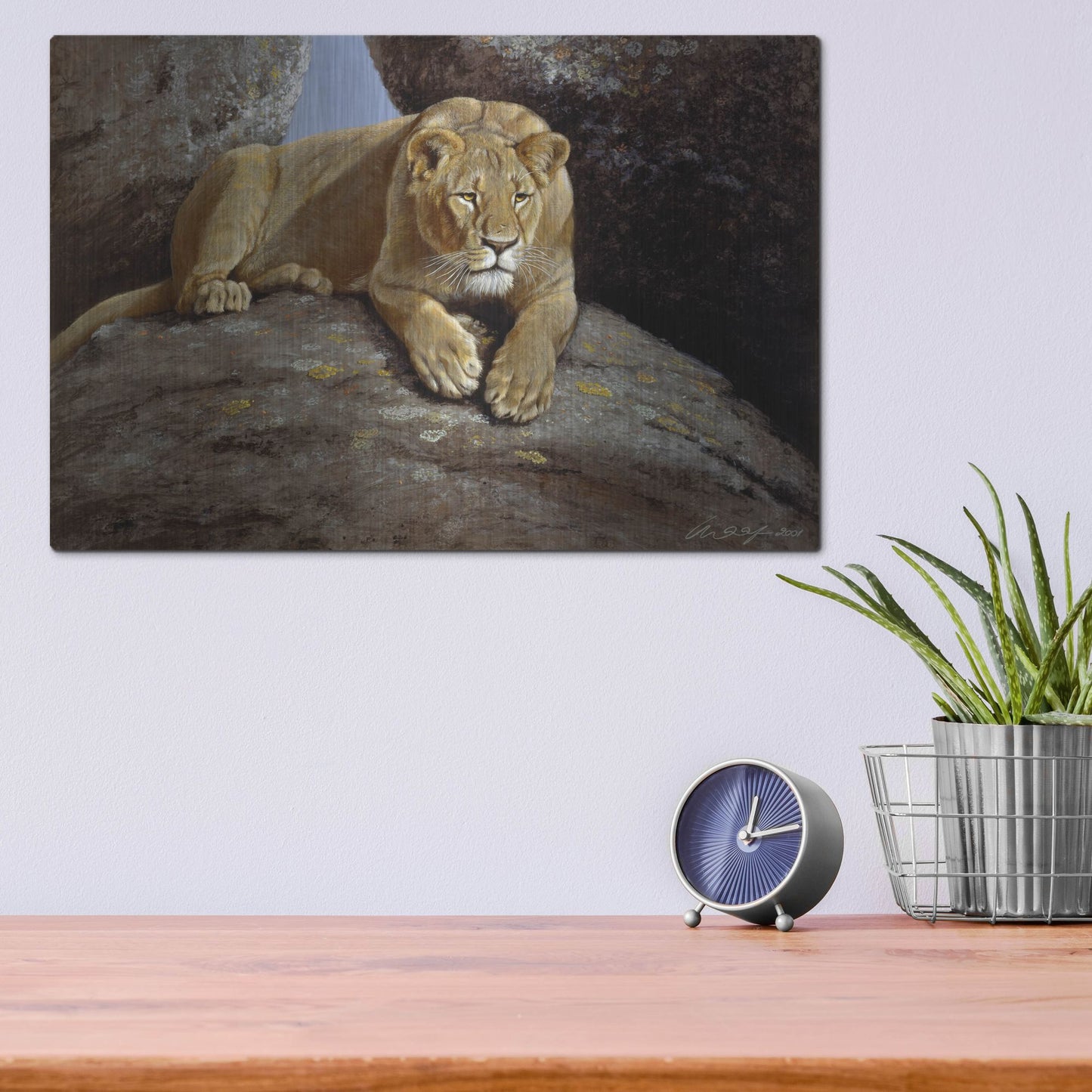 Luxe Metal Art 'Lioness' by Harro Maass, Metal Wall Art,16x12