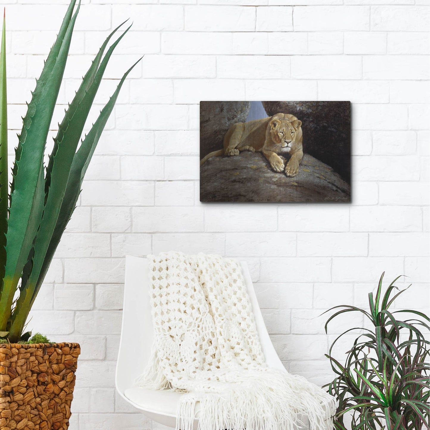 Luxe Metal Art 'Lioness' by Harro Maass, Metal Wall Art,16x12