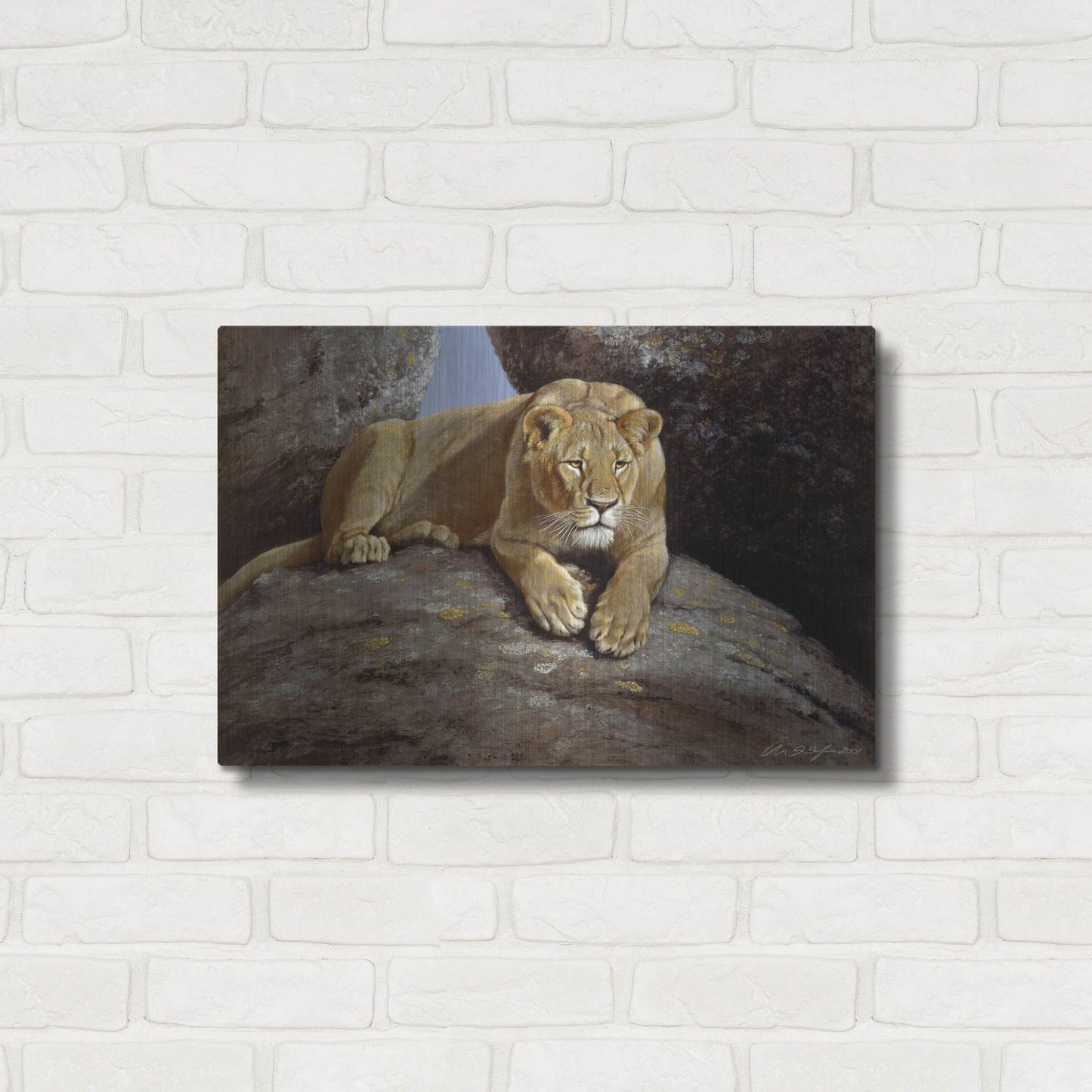 Luxe Metal Art 'Lioness' by Harro Maass, Metal Wall Art,24x16