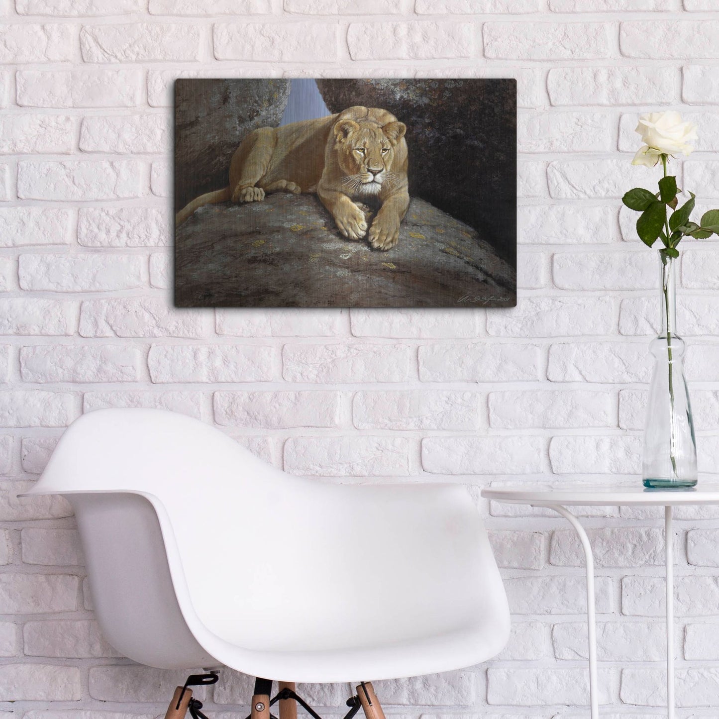 Luxe Metal Art 'Lioness' by Harro Maass, Metal Wall Art,24x16