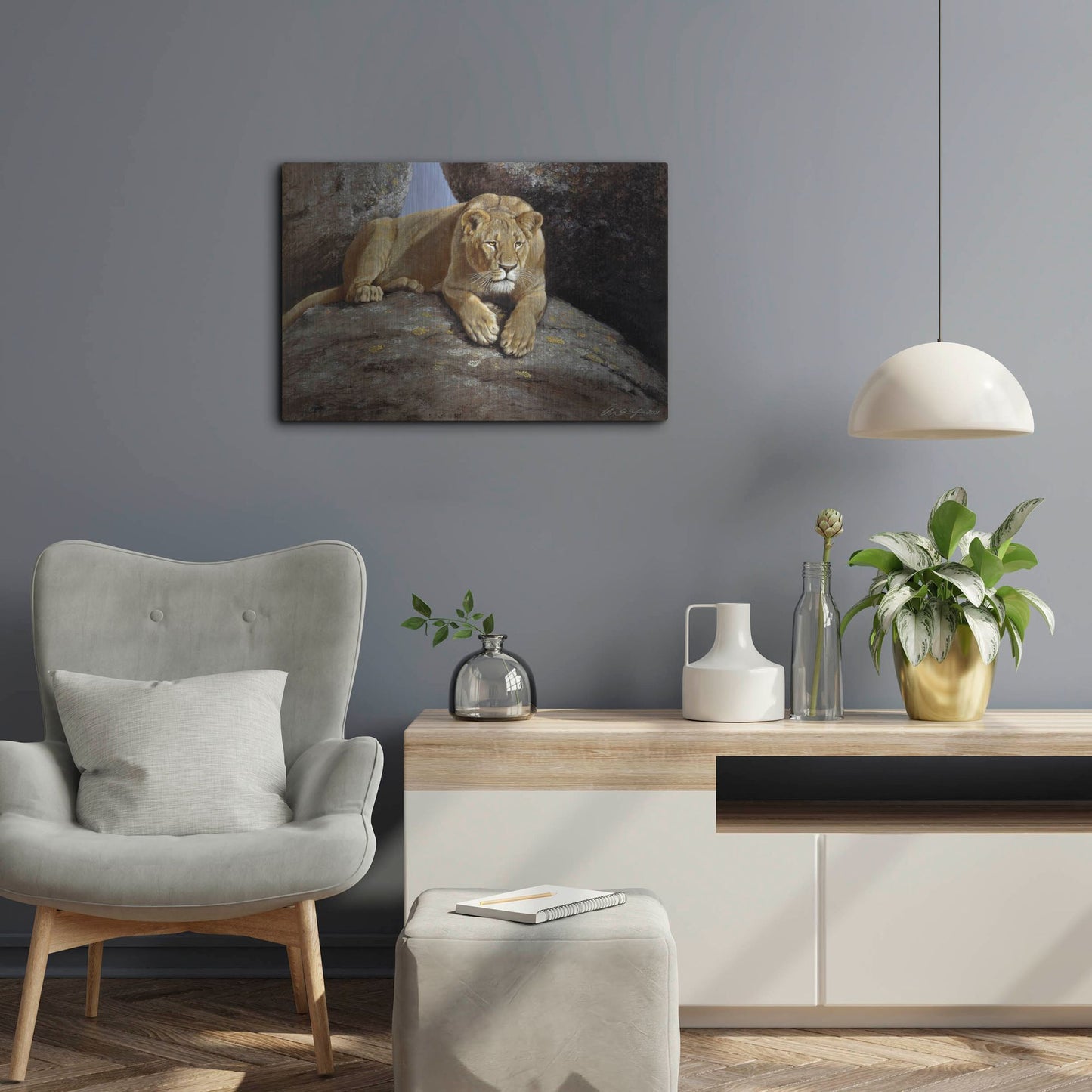 Luxe Metal Art 'Lioness' by Harro Maass, Metal Wall Art,24x16