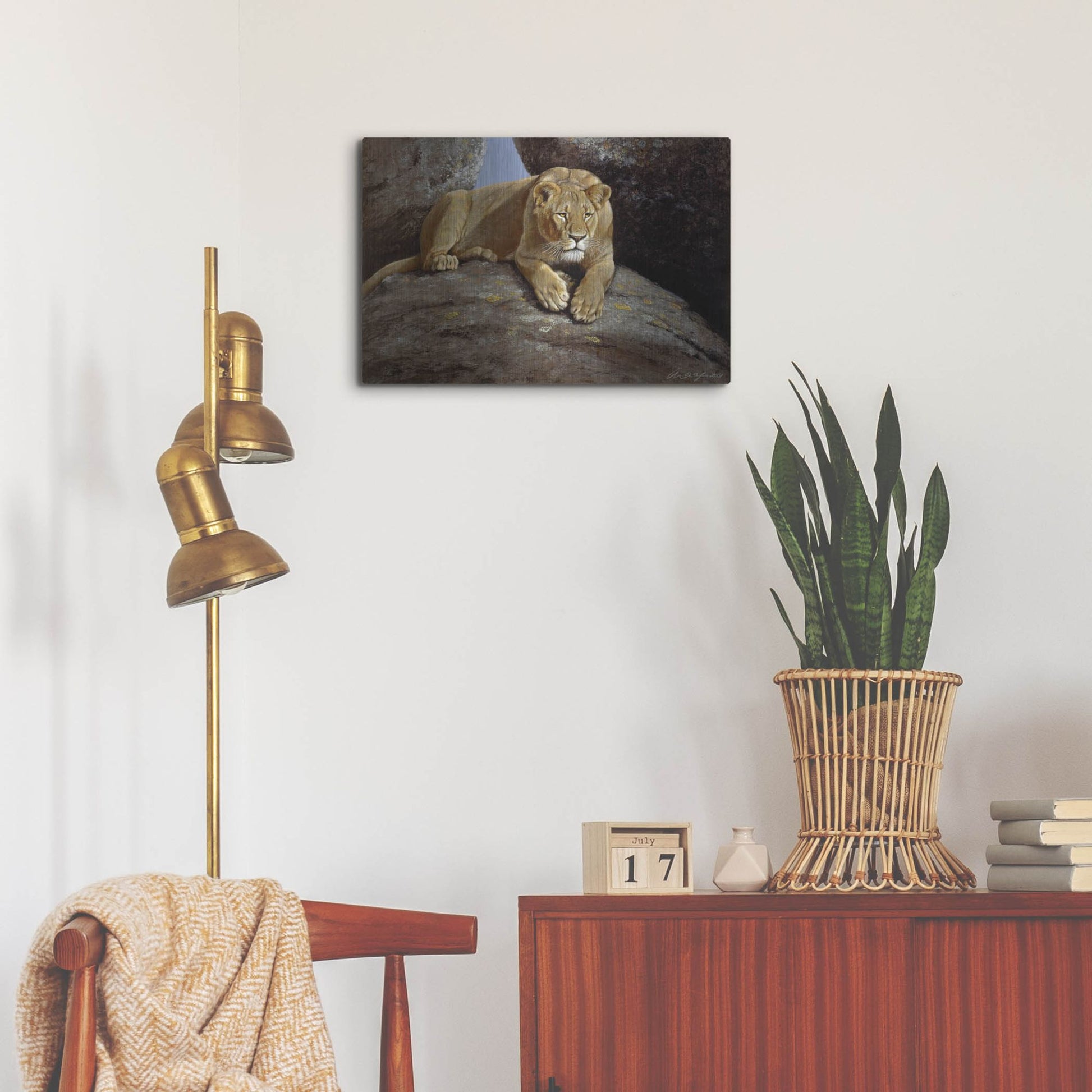 Luxe Metal Art 'Lioness' by Harro Maass, Metal Wall Art,24x16