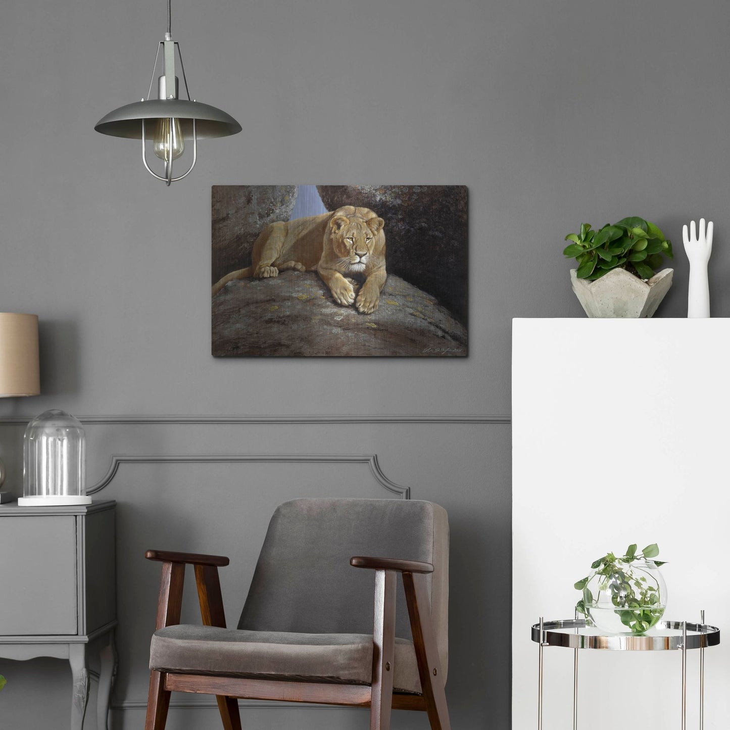 Luxe Metal Art 'Lioness' by Harro Maass, Metal Wall Art,24x16