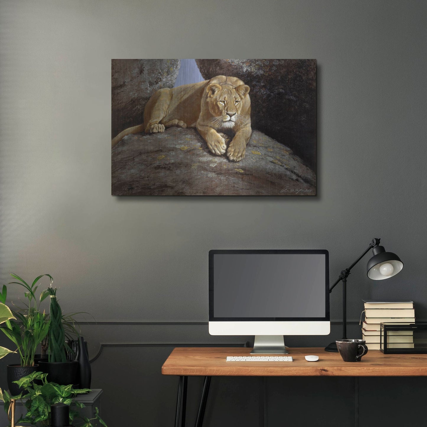 Luxe Metal Art 'Lioness' by Harro Maass, Metal Wall Art,36x24