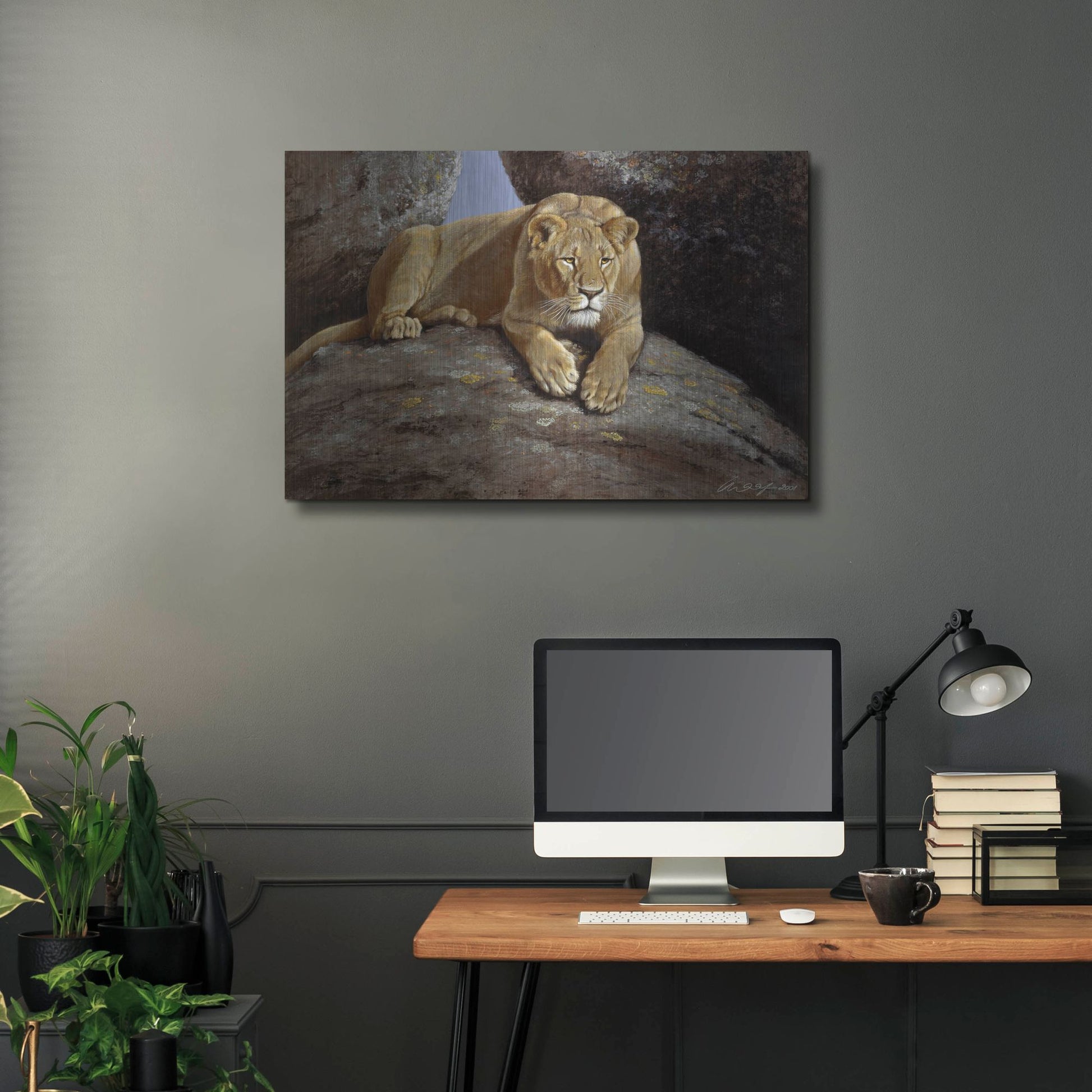 Luxe Metal Art 'Lioness' by Harro Maass, Metal Wall Art,36x24