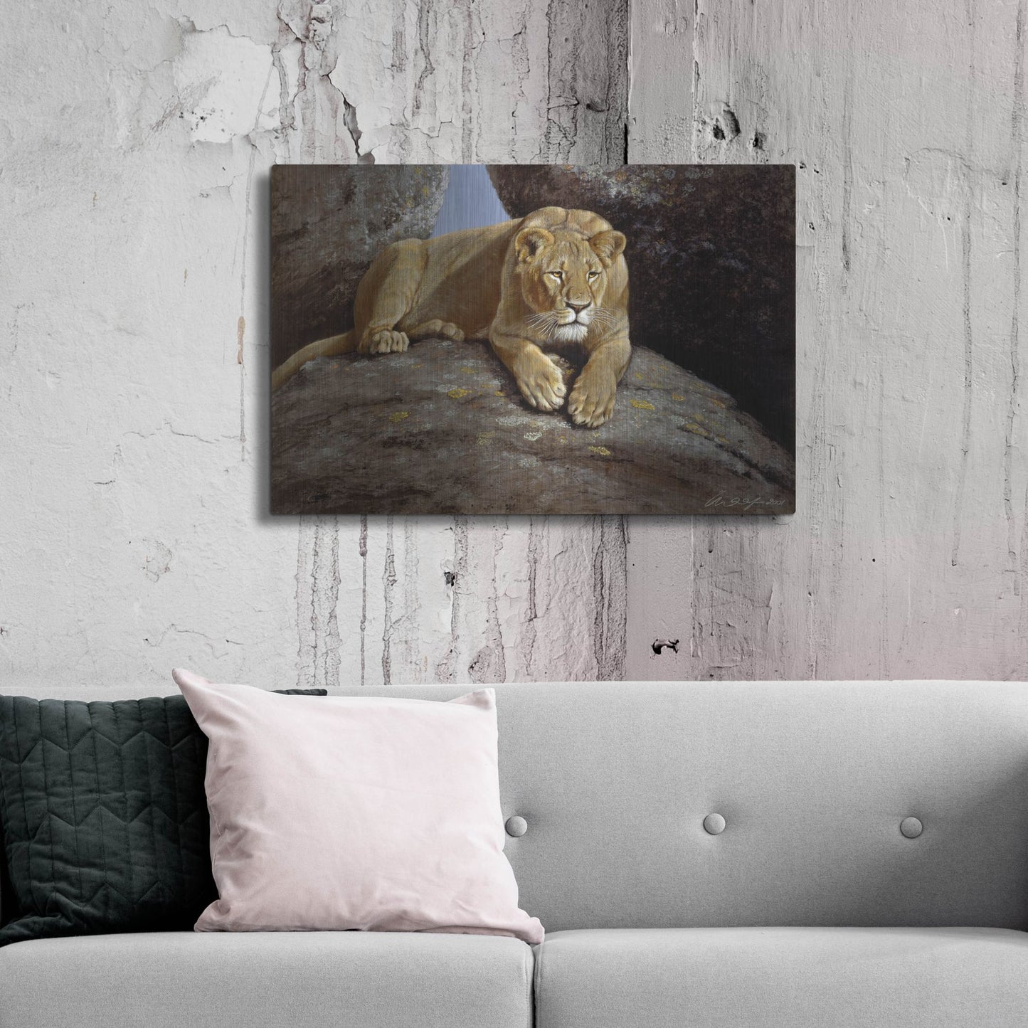 Luxe Metal Art 'Lioness' by Harro Maass, Metal Wall Art,36x24