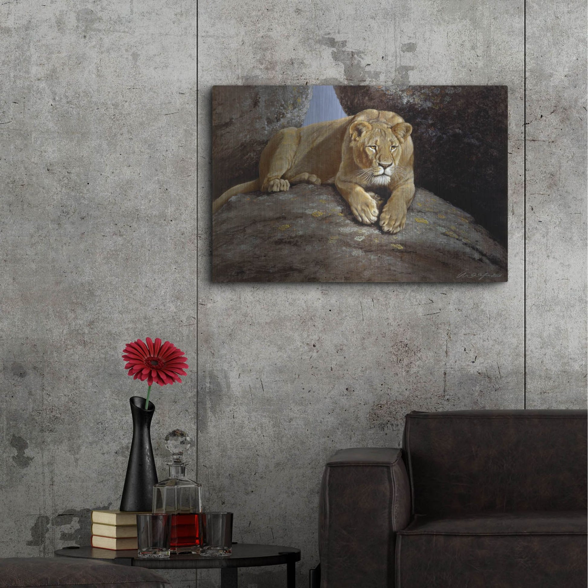 Luxe Metal Art 'Lioness' by Harro Maass, Metal Wall Art,36x24