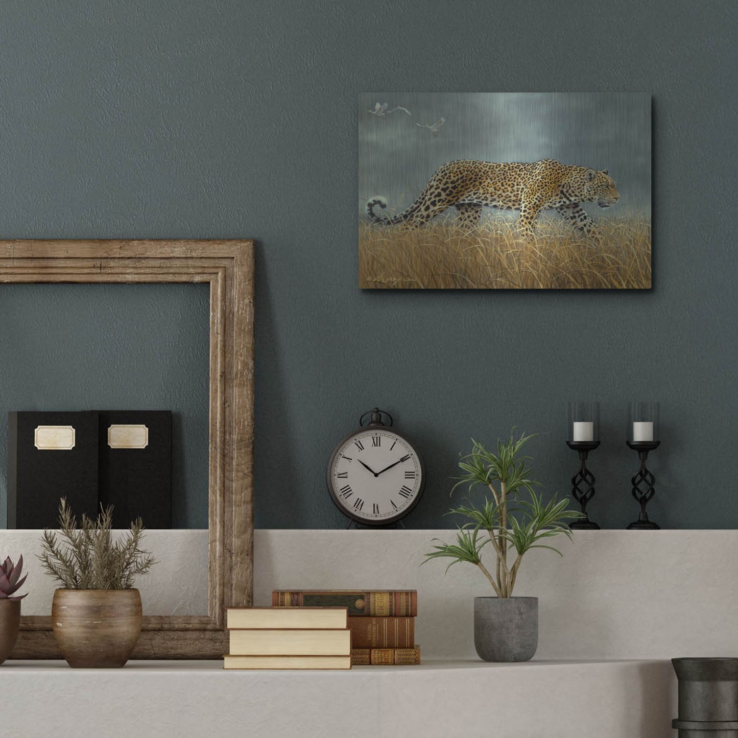 Luxe Metal Art 'Leopard 2' by Harro Maass, Metal Wall Art,16x12