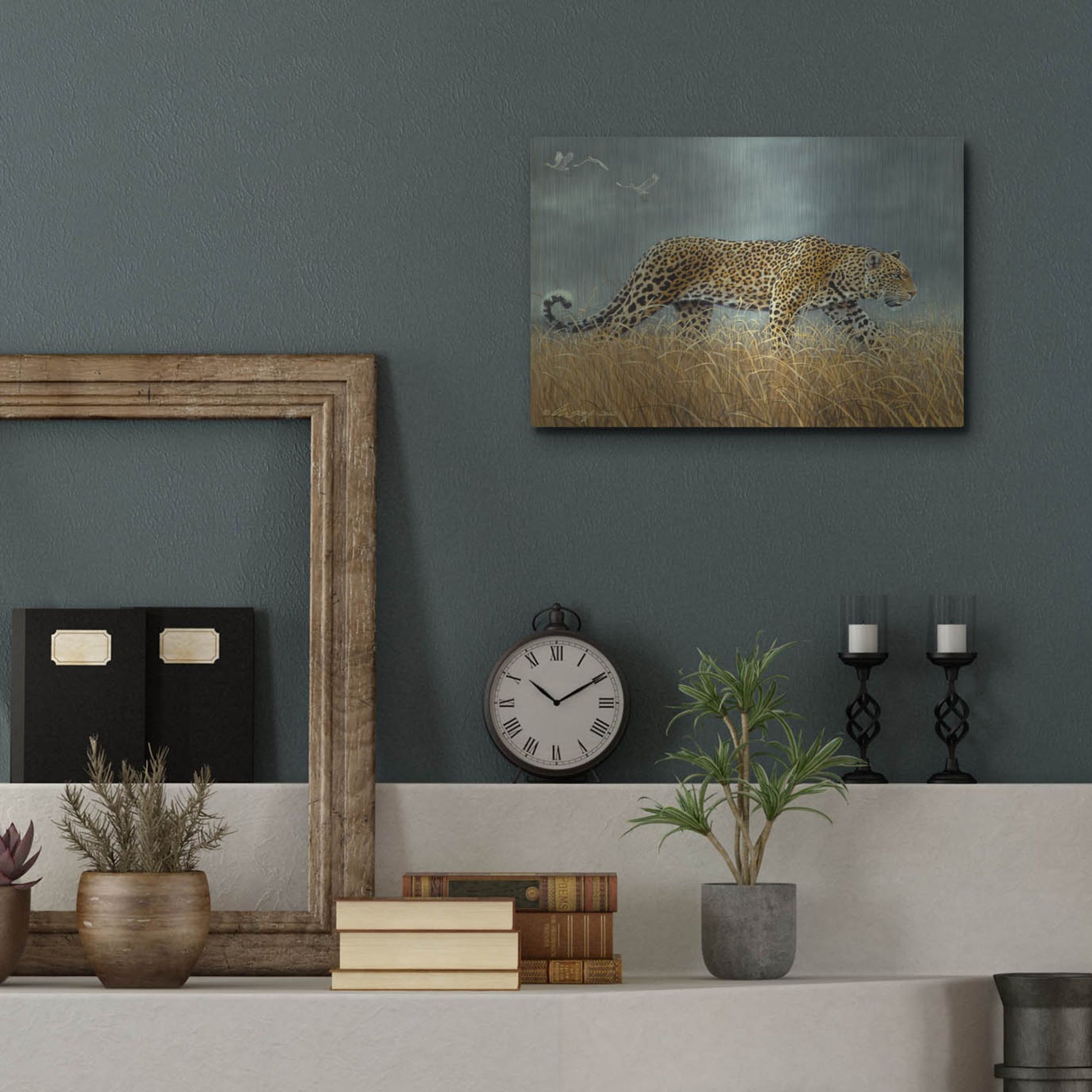 Luxe Metal Art 'Leopard 2' by Harro Maass, Metal Wall Art,16x12
