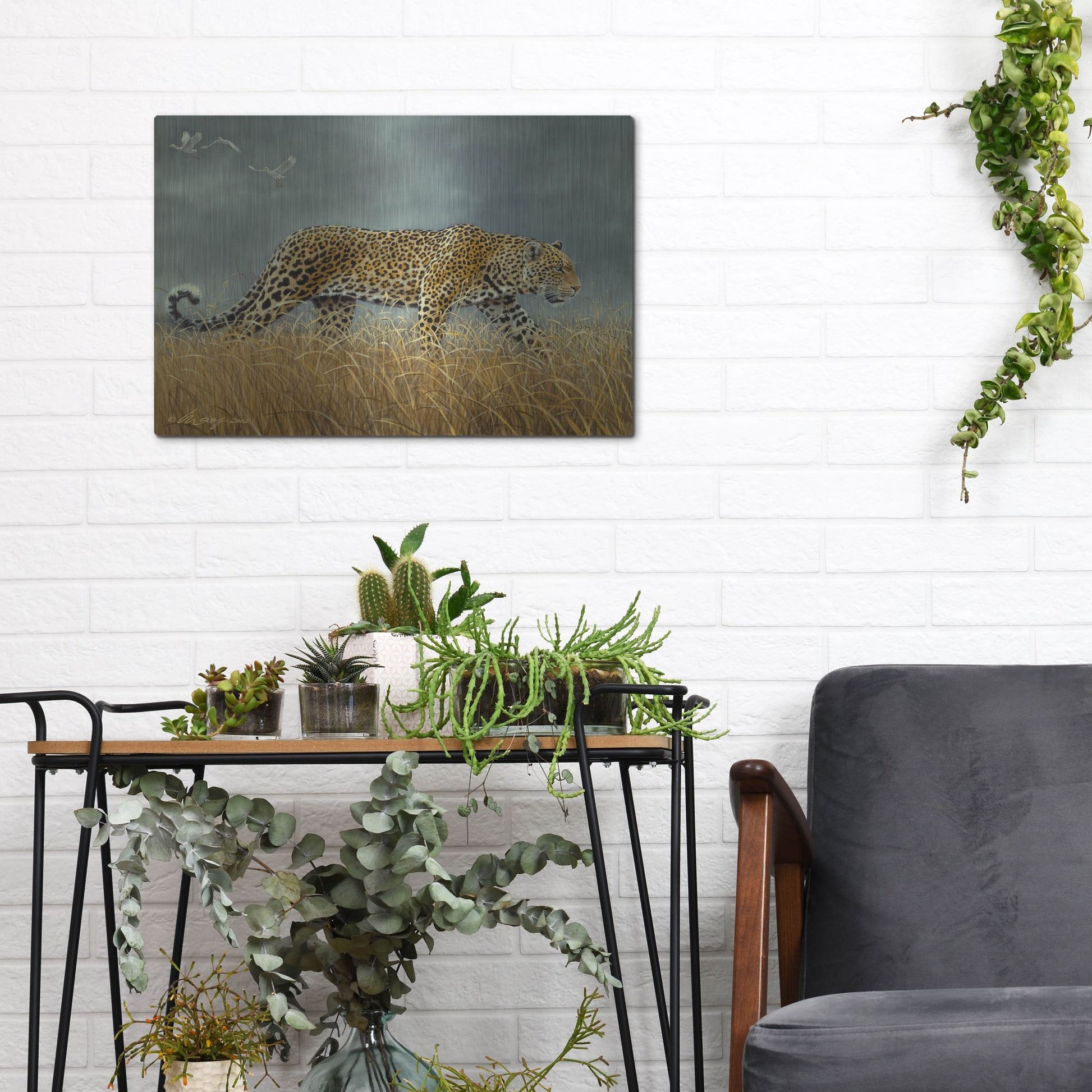 Luxe Metal Art 'Leopard 2' by Harro Maass, Metal Wall Art,16x12