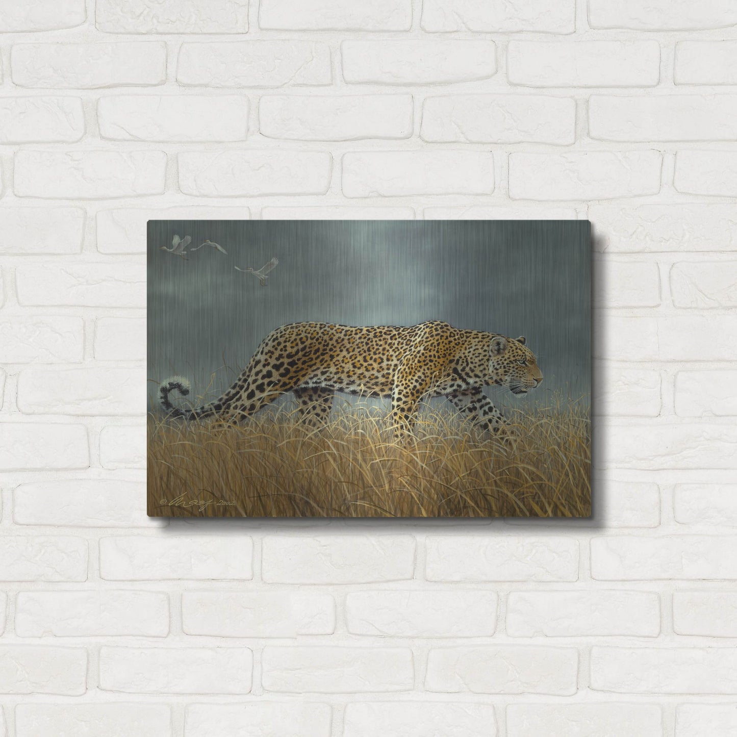 Luxe Metal Art 'Leopard 2' by Harro Maass, Metal Wall Art,24x16