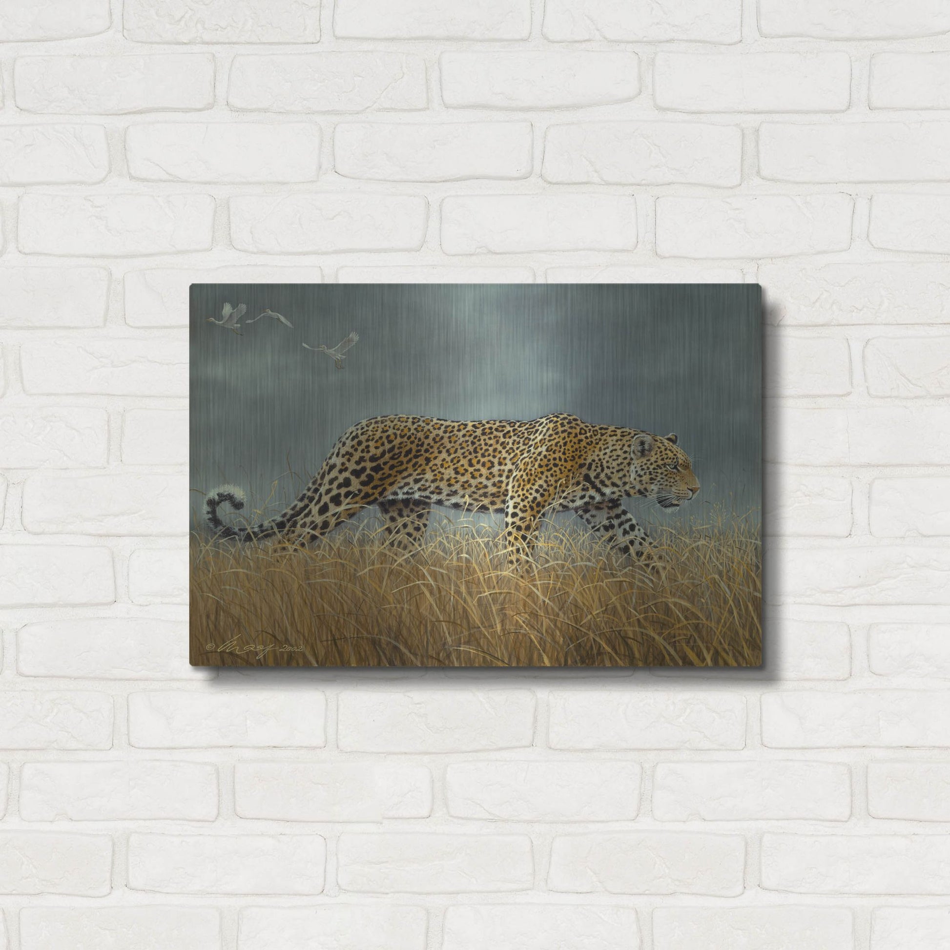 Luxe Metal Art 'Leopard 2' by Harro Maass, Metal Wall Art,24x16