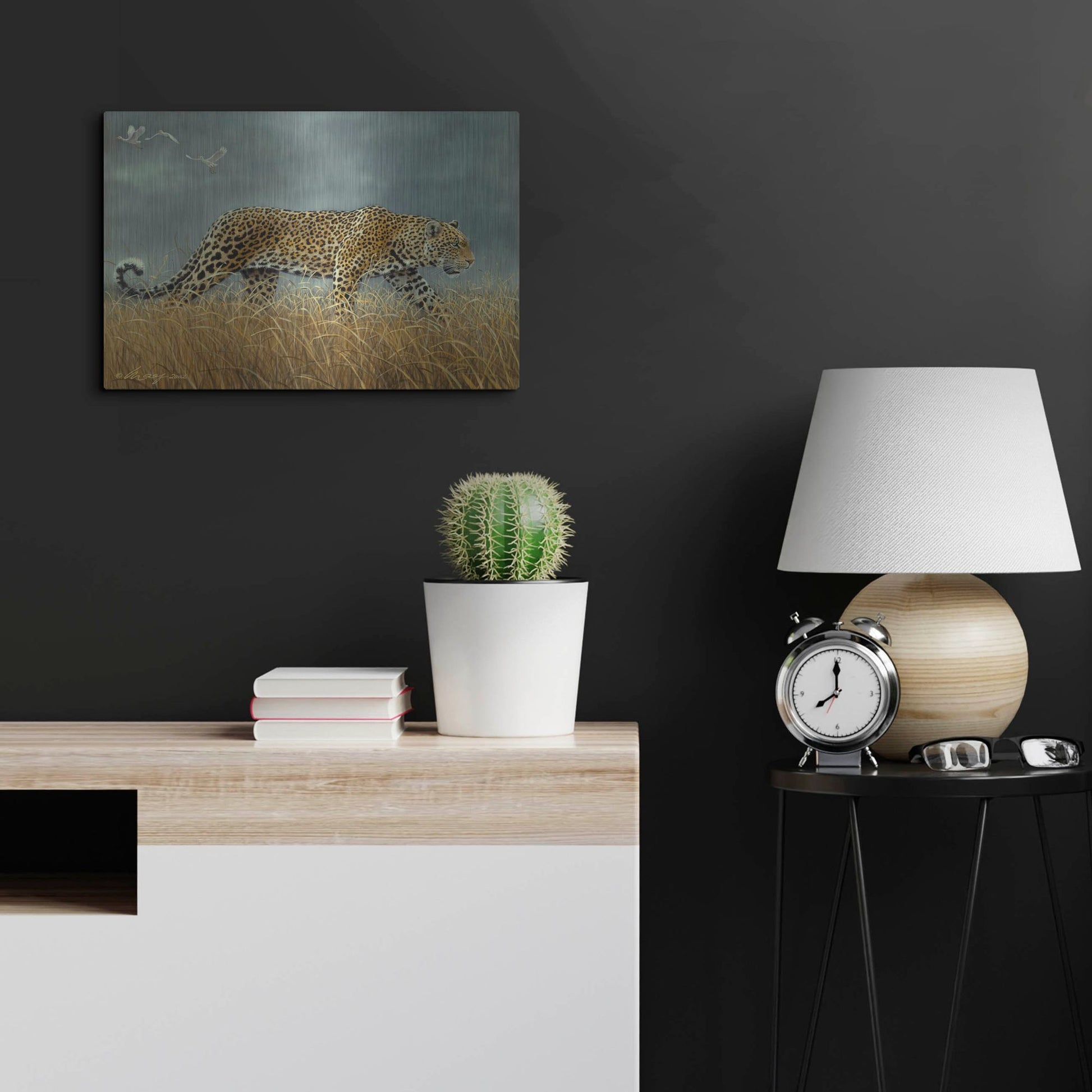 Luxe Metal Art 'Leopard 2' by Harro Maass, Metal Wall Art,24x16