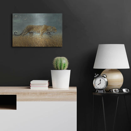 Luxe Metal Art 'Leopard 2' by Harro Maass, Metal Wall Art,24x16