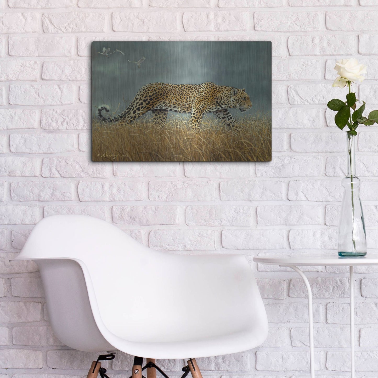 Luxe Metal Art 'Leopard 2' by Harro Maass, Metal Wall Art,24x16
