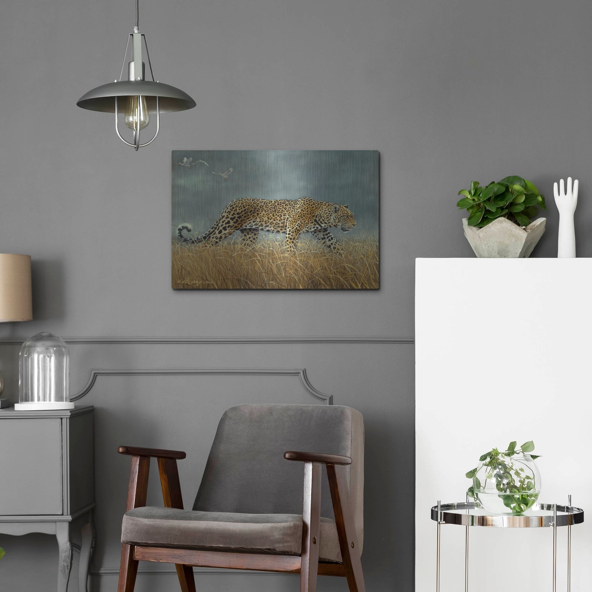 Luxe Metal Art 'Leopard 2' by Harro Maass, Metal Wall Art,24x16