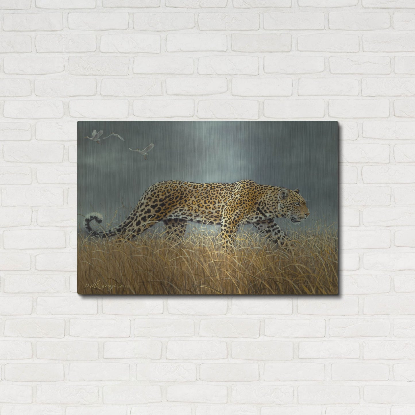 Luxe Metal Art 'Leopard 2' by Harro Maass, Metal Wall Art,36x24