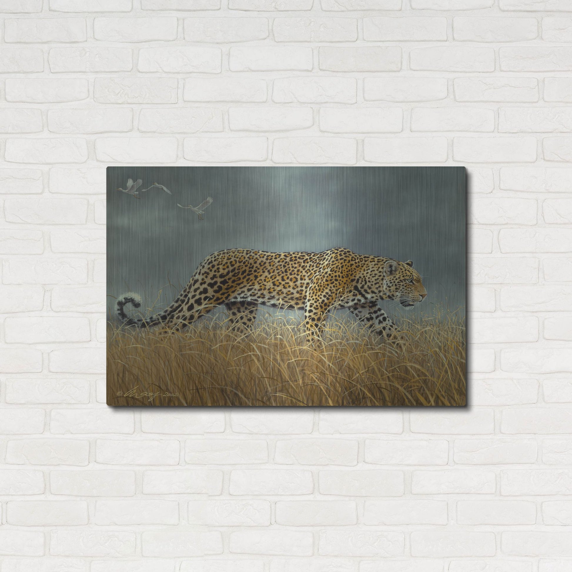 Luxe Metal Art 'Leopard 2' by Harro Maass, Metal Wall Art,36x24