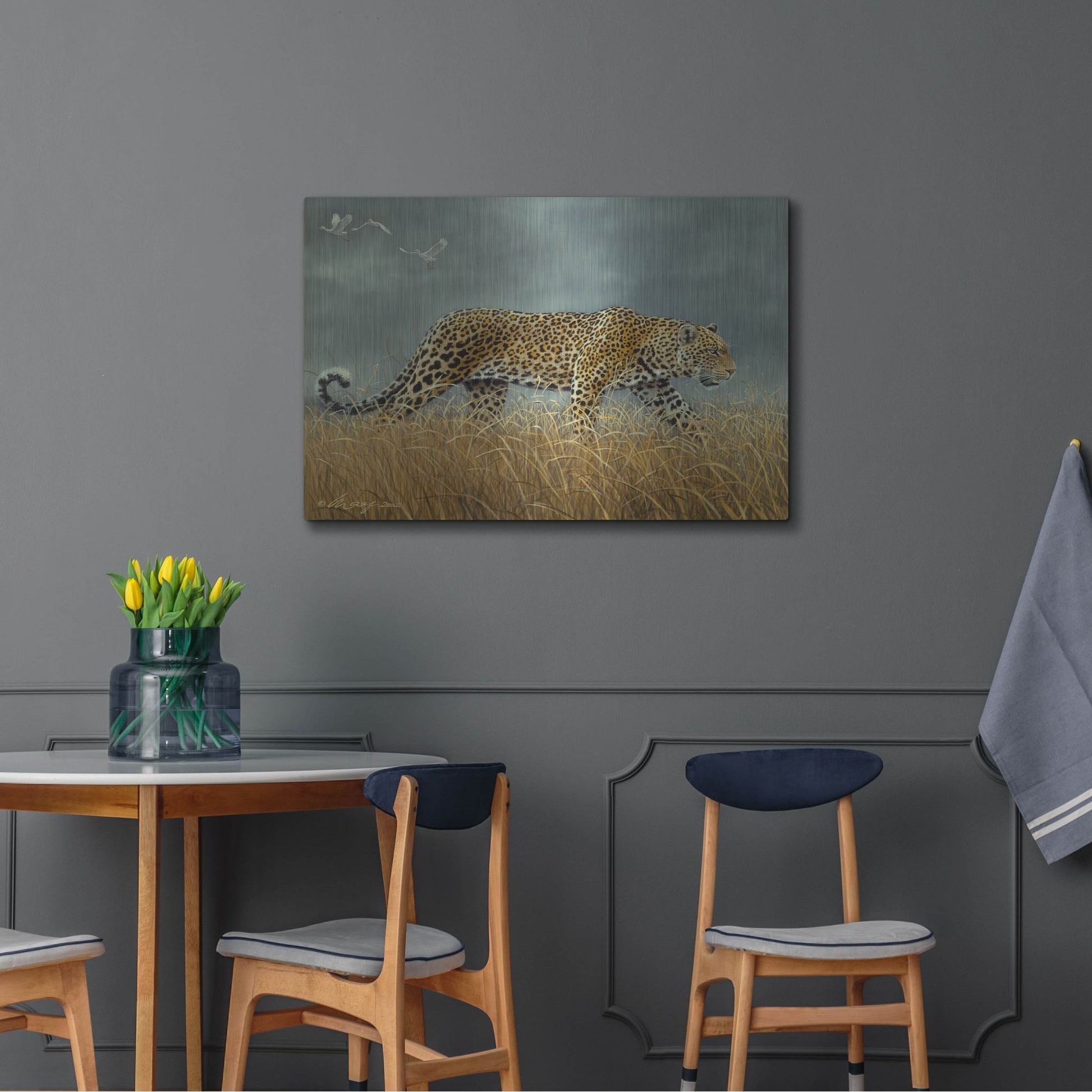 Luxe Metal Art 'Leopard 2' by Harro Maass, Metal Wall Art,36x24