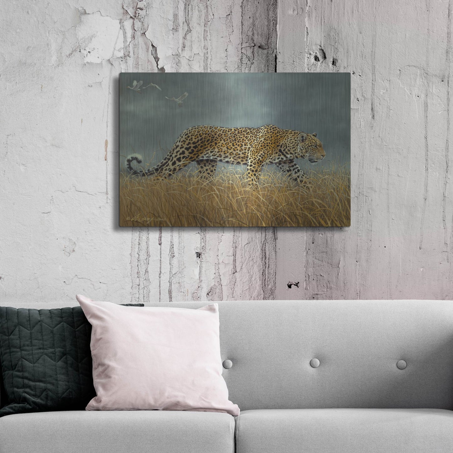 Luxe Metal Art 'Leopard 2' by Harro Maass, Metal Wall Art,36x24