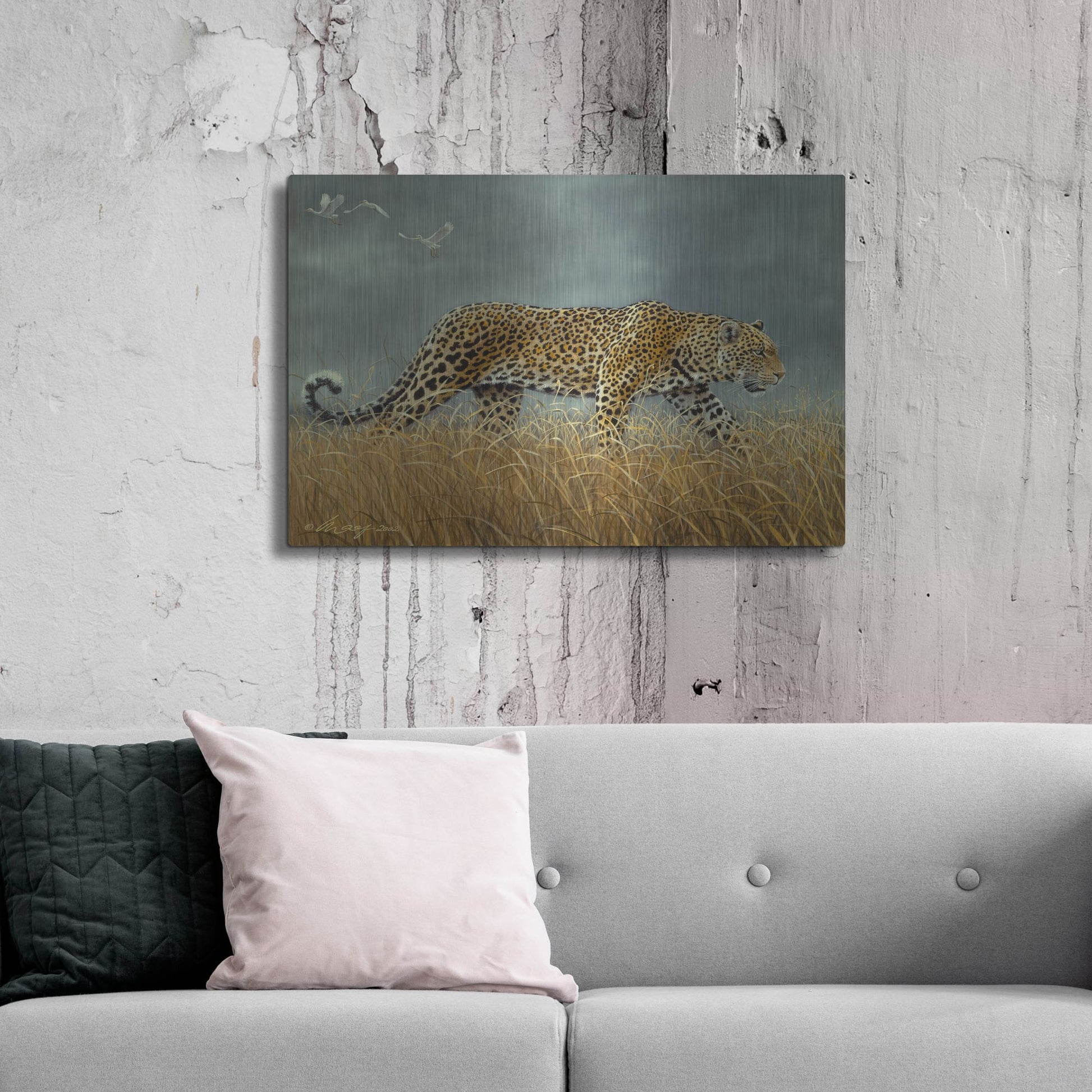 Luxe Metal Art 'Leopard 2' by Harro Maass, Metal Wall Art,36x24