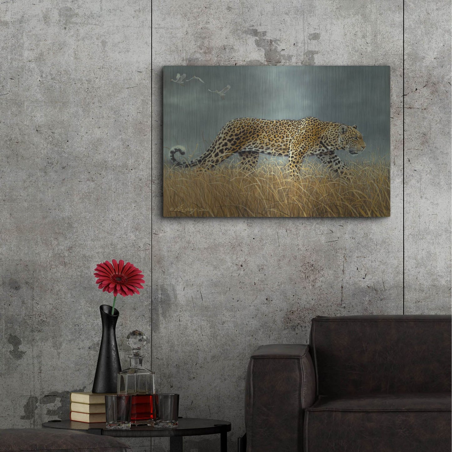 Luxe Metal Art 'Leopard 2' by Harro Maass, Metal Wall Art,36x24