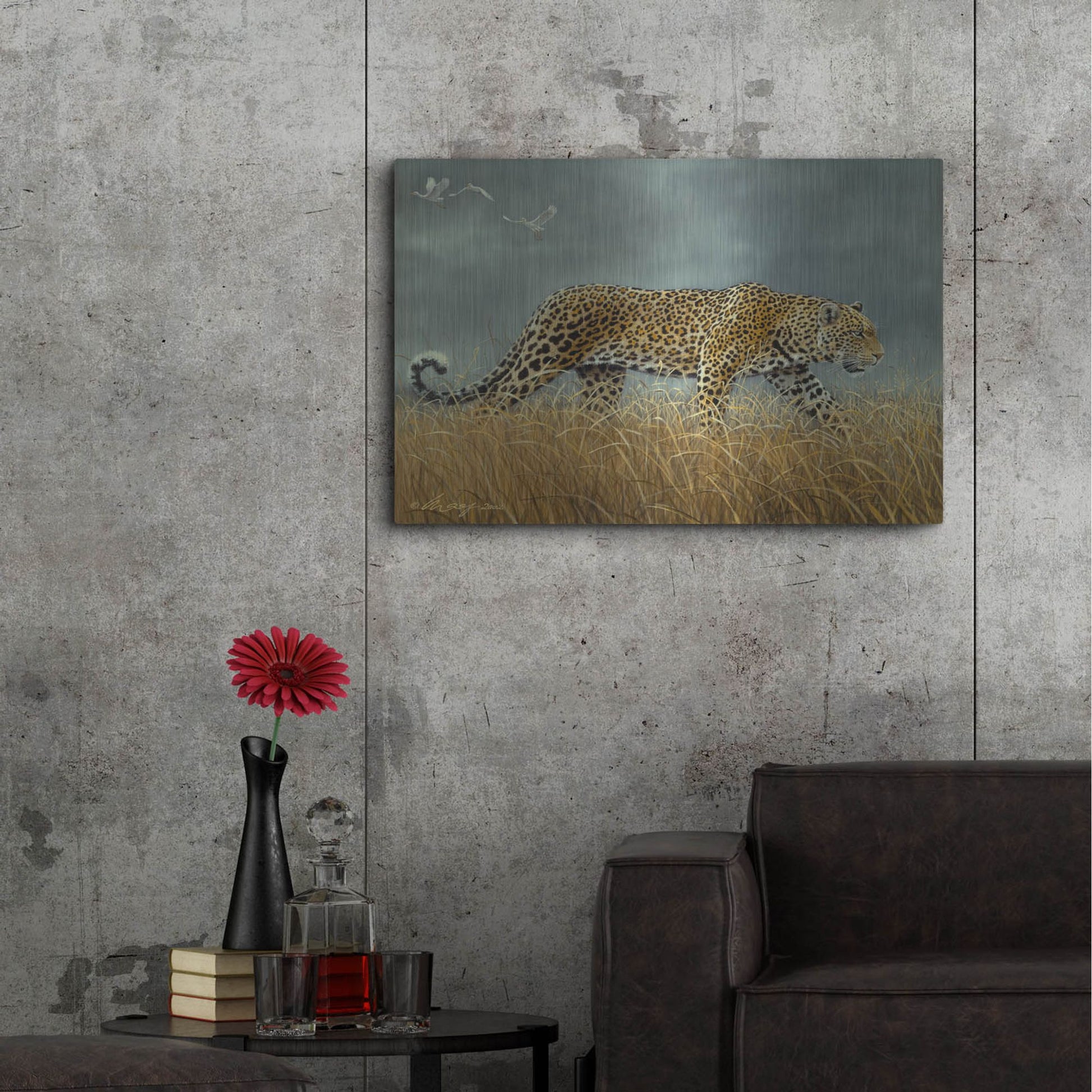 Luxe Metal Art 'Leopard 2' by Harro Maass, Metal Wall Art,36x24