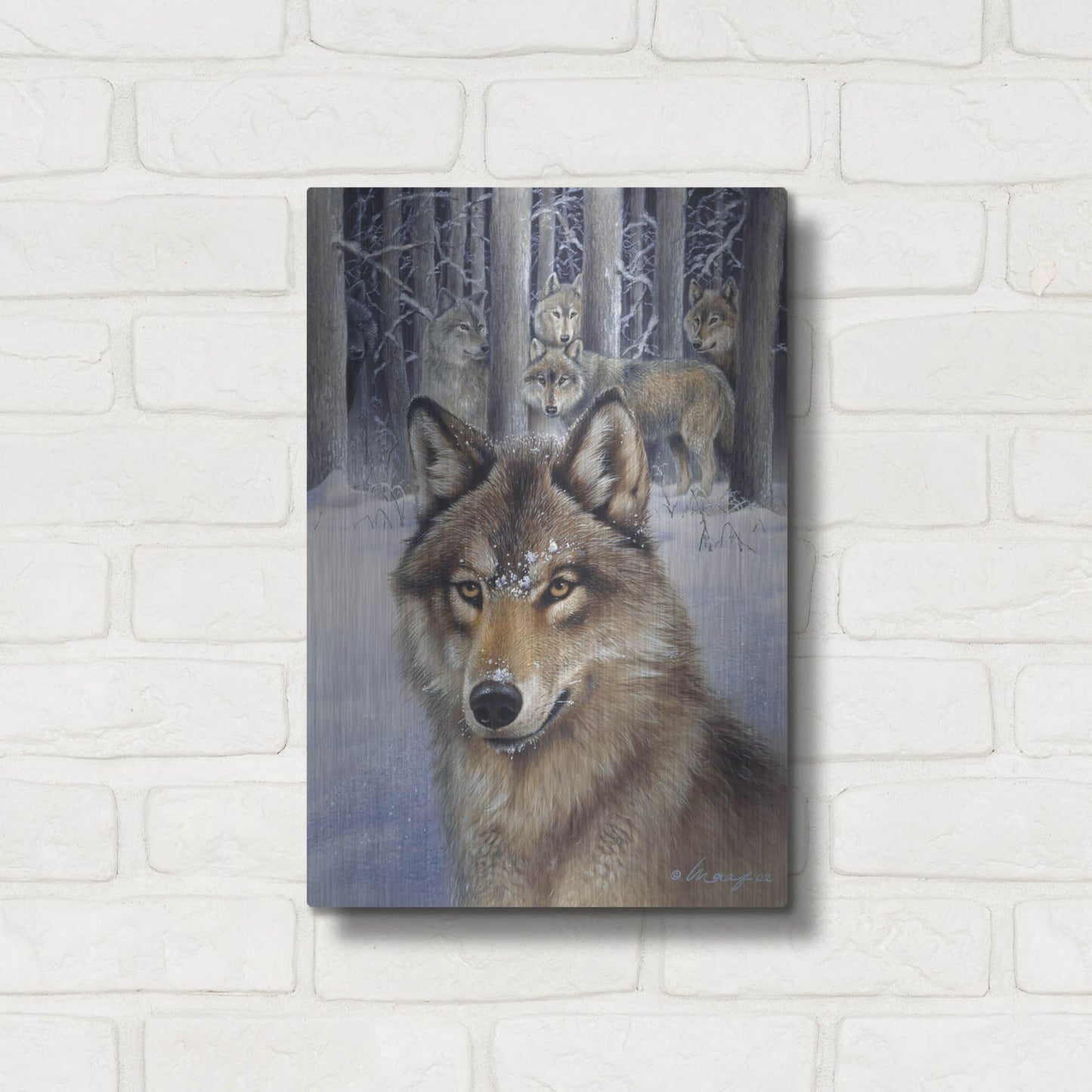 Luxe Metal Art 'Wolfpack' by Harro Maass, Metal Wall Art,12x16