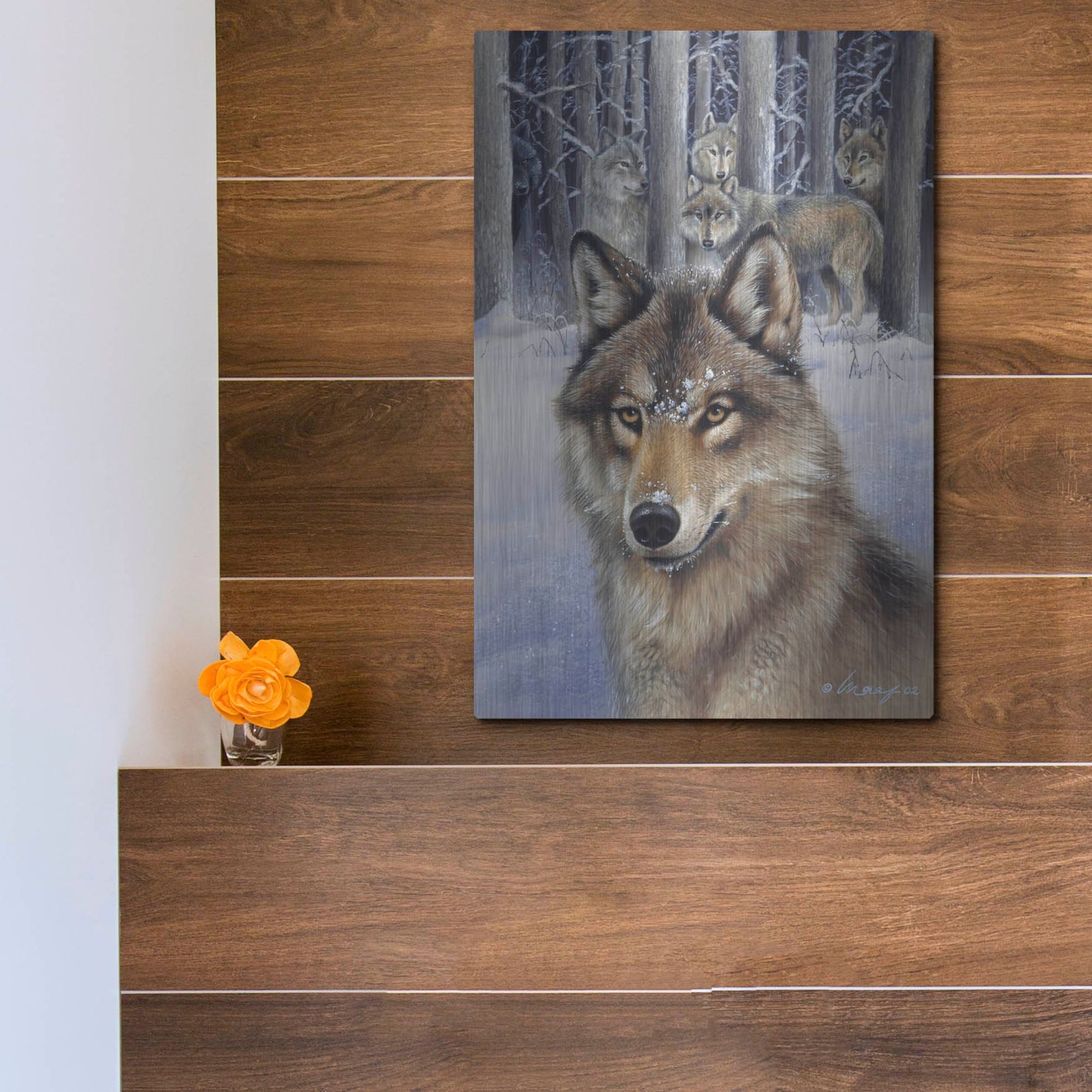 Luxe Metal Art 'Wolfpack' by Harro Maass, Metal Wall Art,12x16