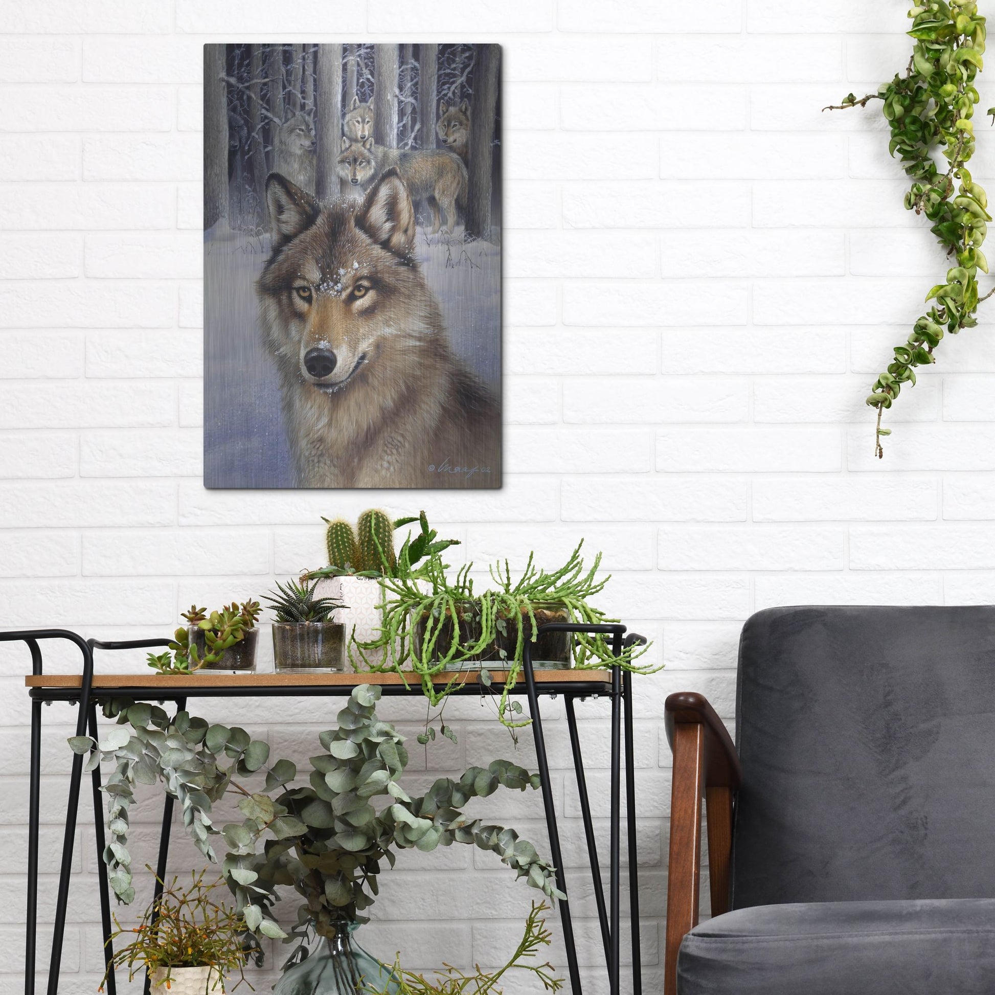 Luxe Metal Art 'Wolfpack' by Harro Maass, Metal Wall Art,12x16