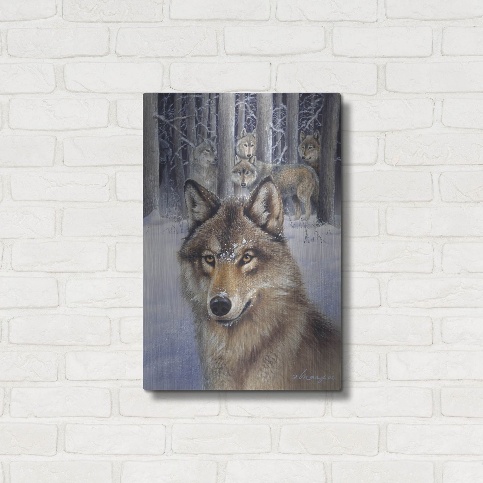 Luxe Metal Art 'Wolfpack' by Harro Maass, Metal Wall Art,16x24