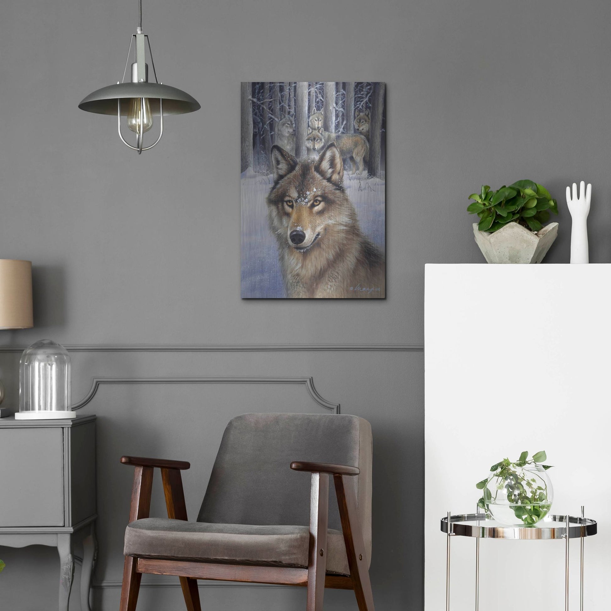Luxe Metal Art 'Wolfpack' by Harro Maass, Metal Wall Art,16x24
