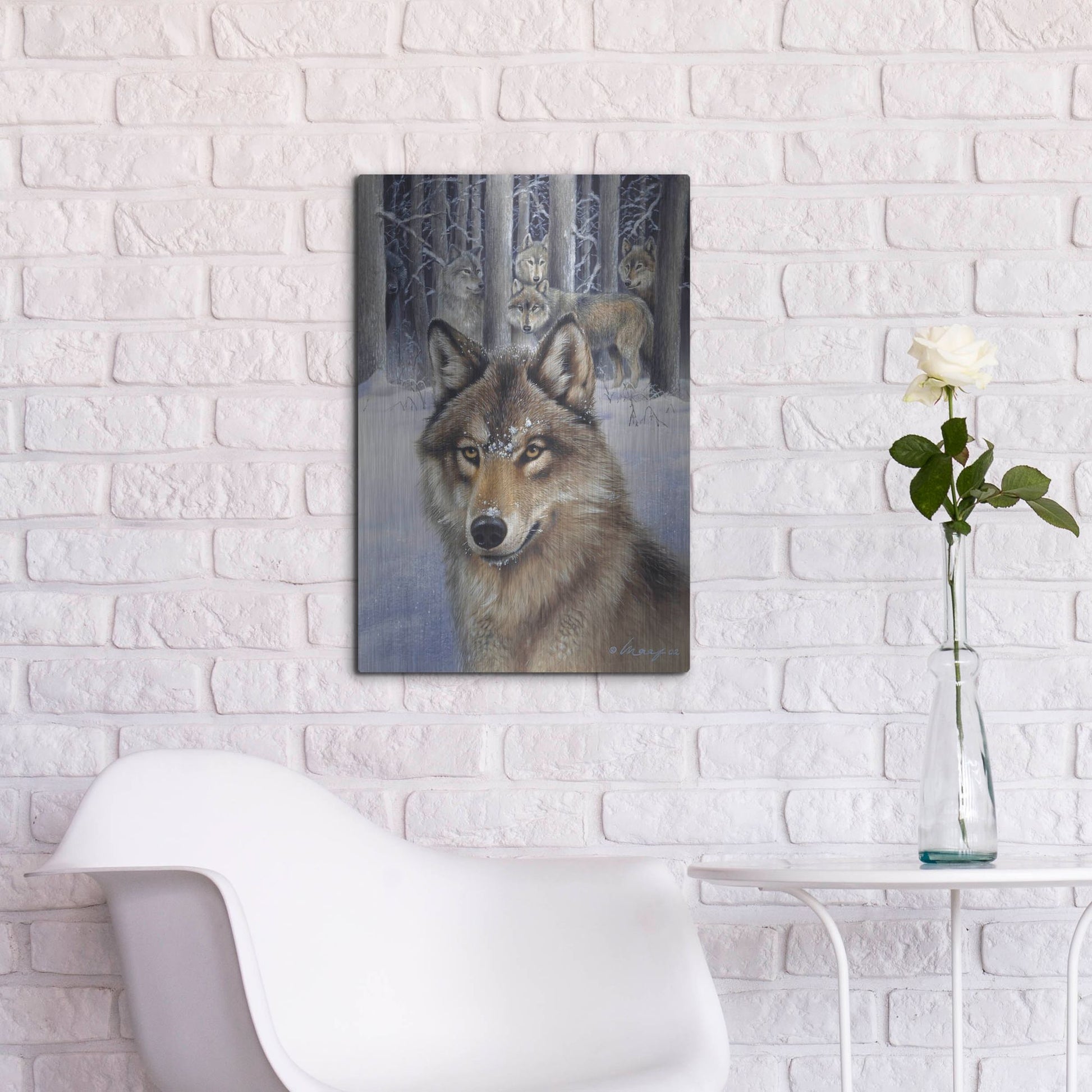 Luxe Metal Art 'Wolfpack' by Harro Maass, Metal Wall Art,16x24