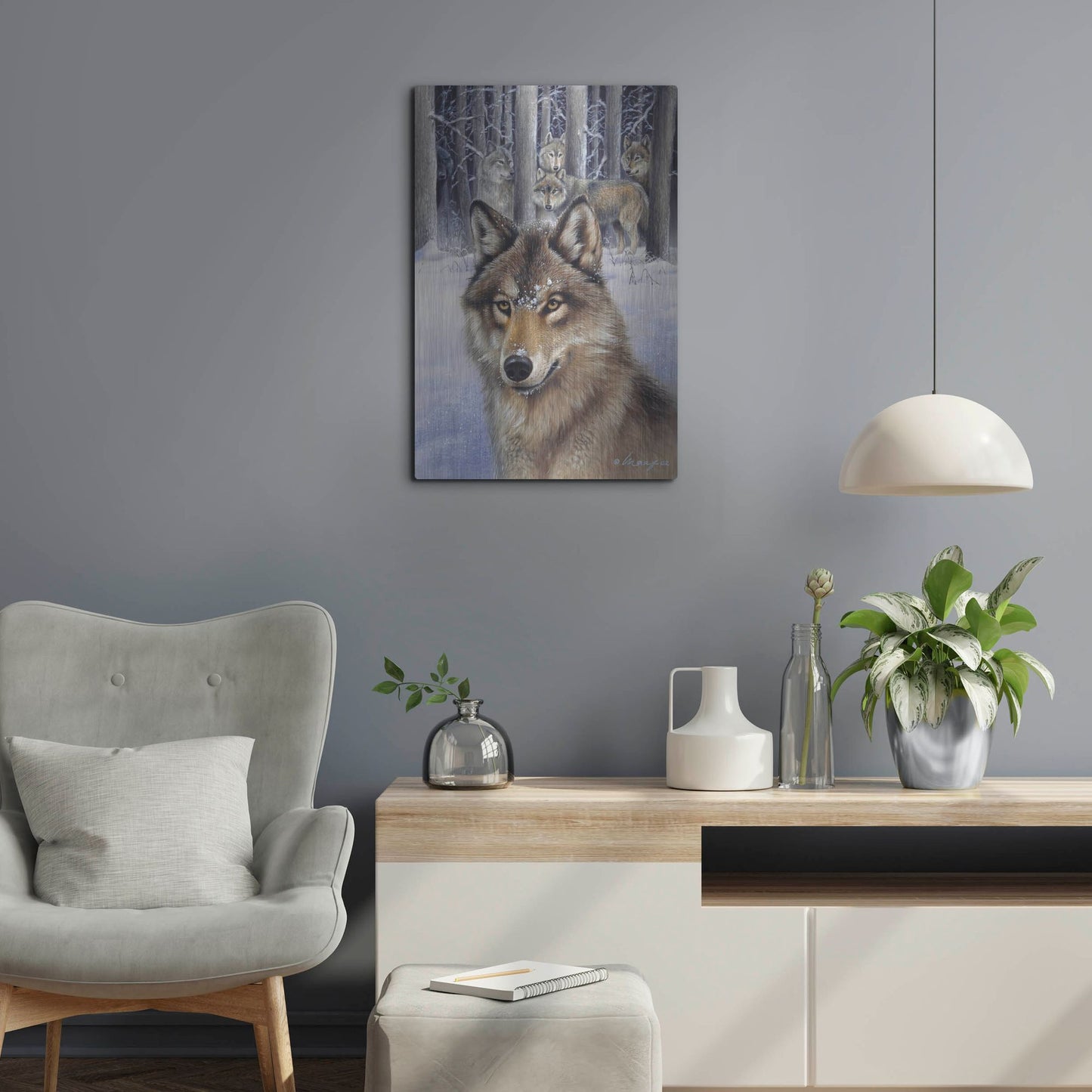 Luxe Metal Art 'Wolfpack' by Harro Maass, Metal Wall Art,16x24