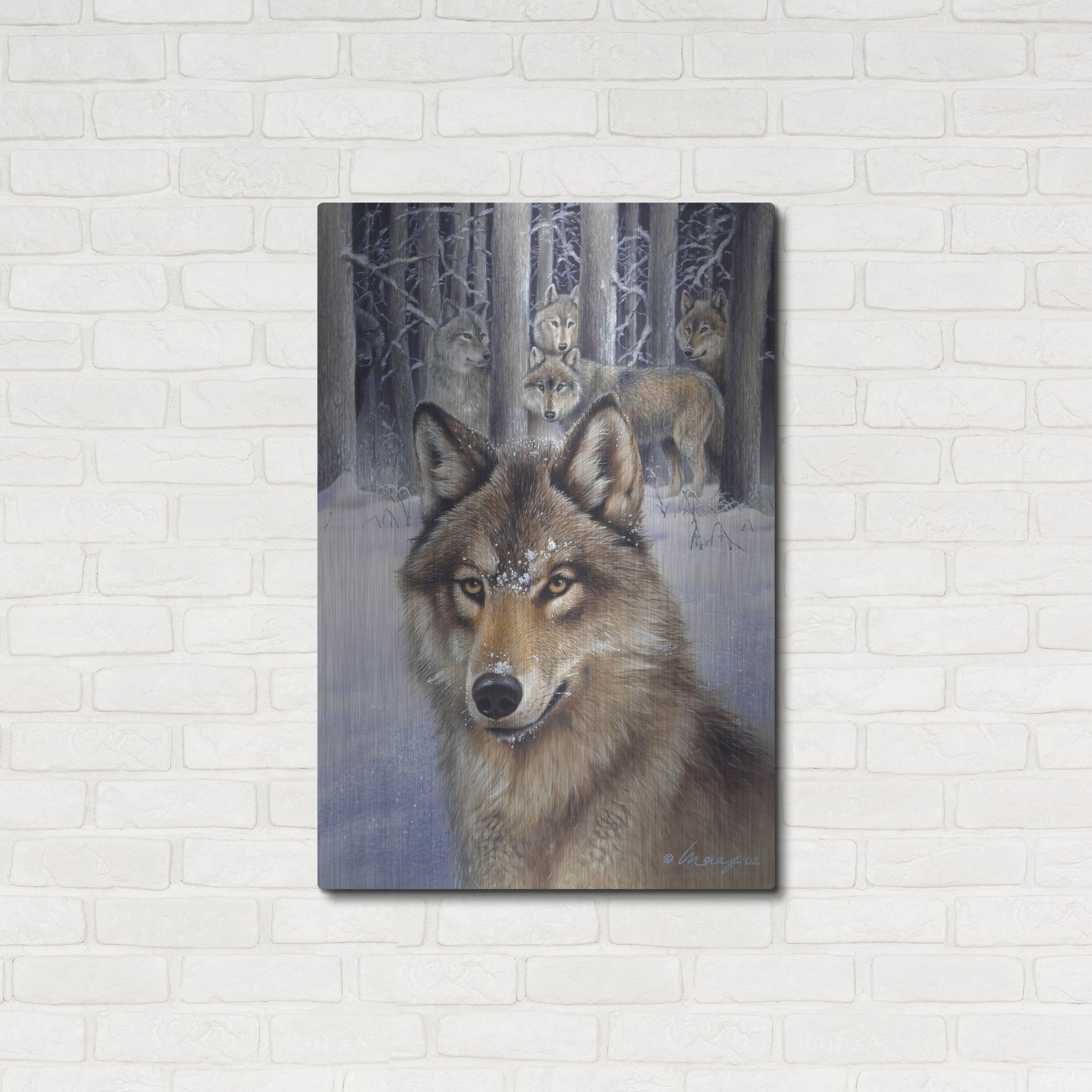 Luxe Metal Art 'Wolfpack' by Harro Maass, Metal Wall Art,24x36