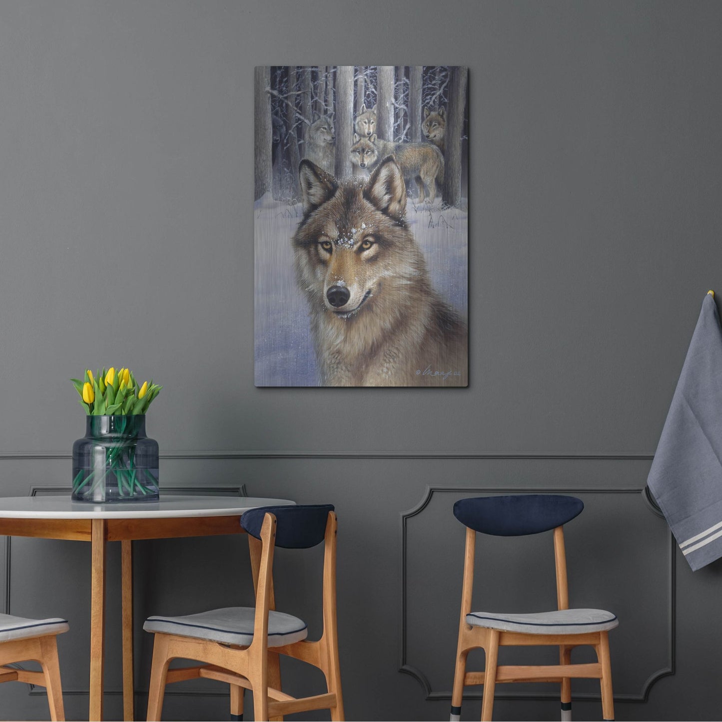 Luxe Metal Art 'Wolfpack' by Harro Maass, Metal Wall Art,24x36