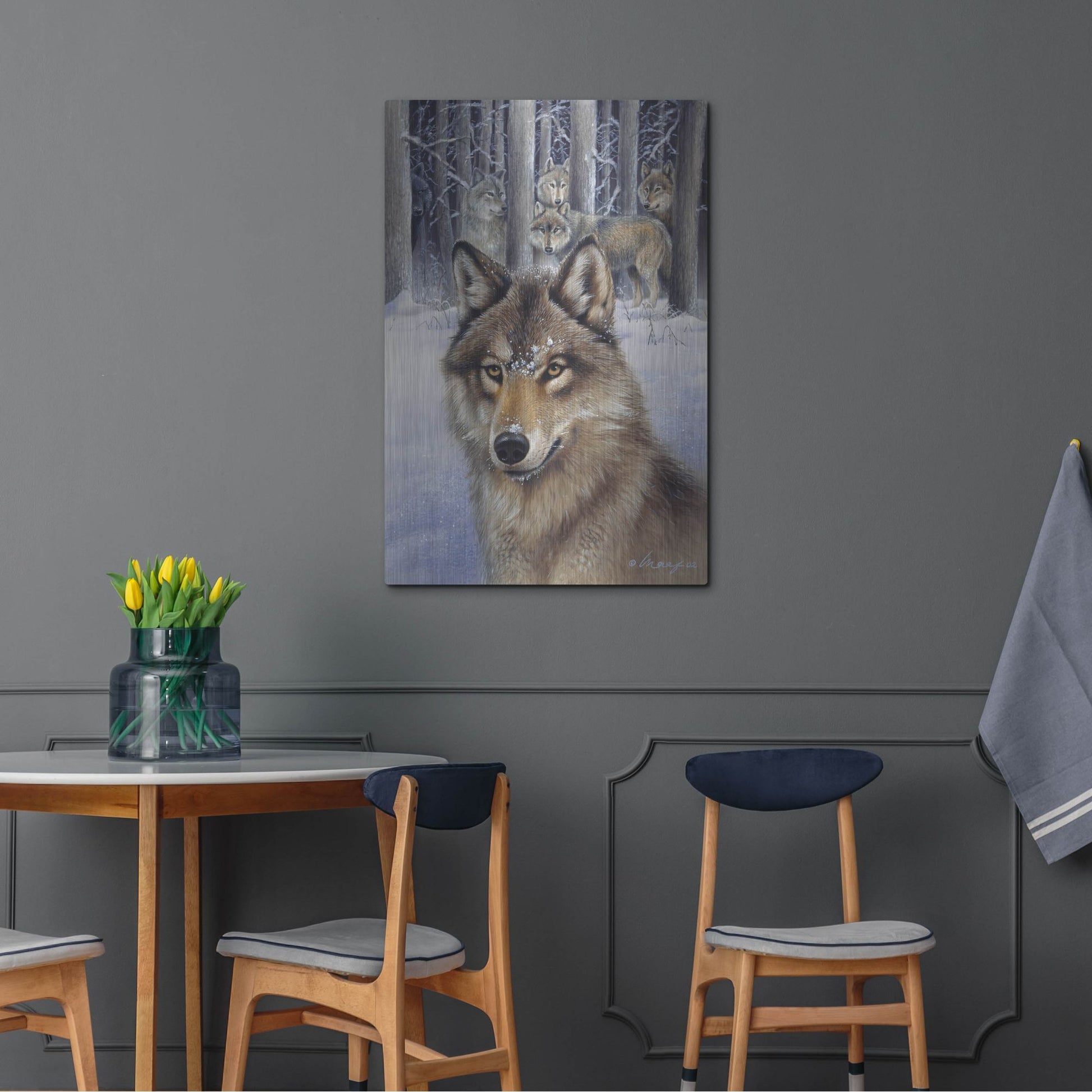 Luxe Metal Art 'Wolfpack' by Harro Maass, Metal Wall Art,24x36