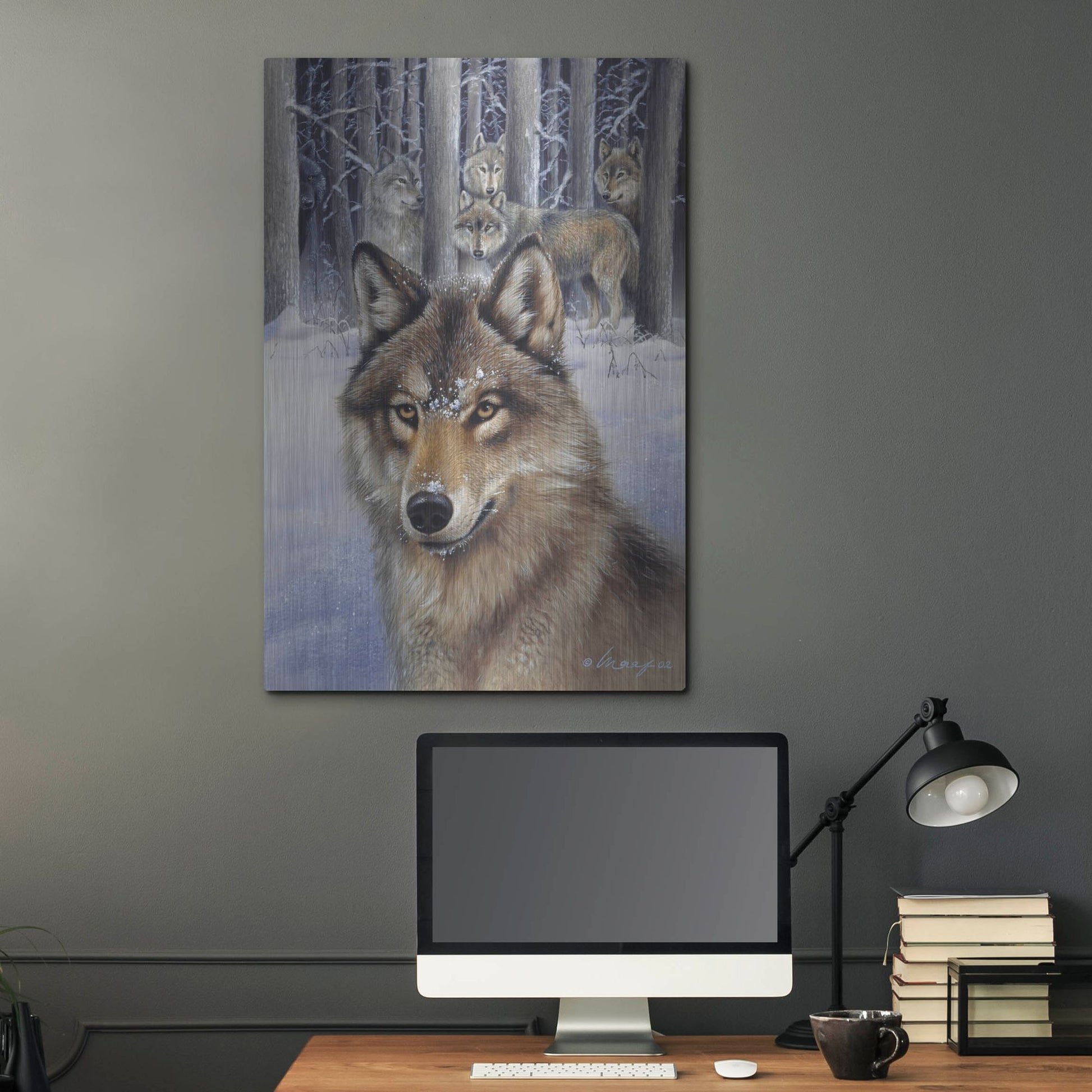 Luxe Metal Art 'Wolfpack' by Harro Maass, Metal Wall Art,24x36