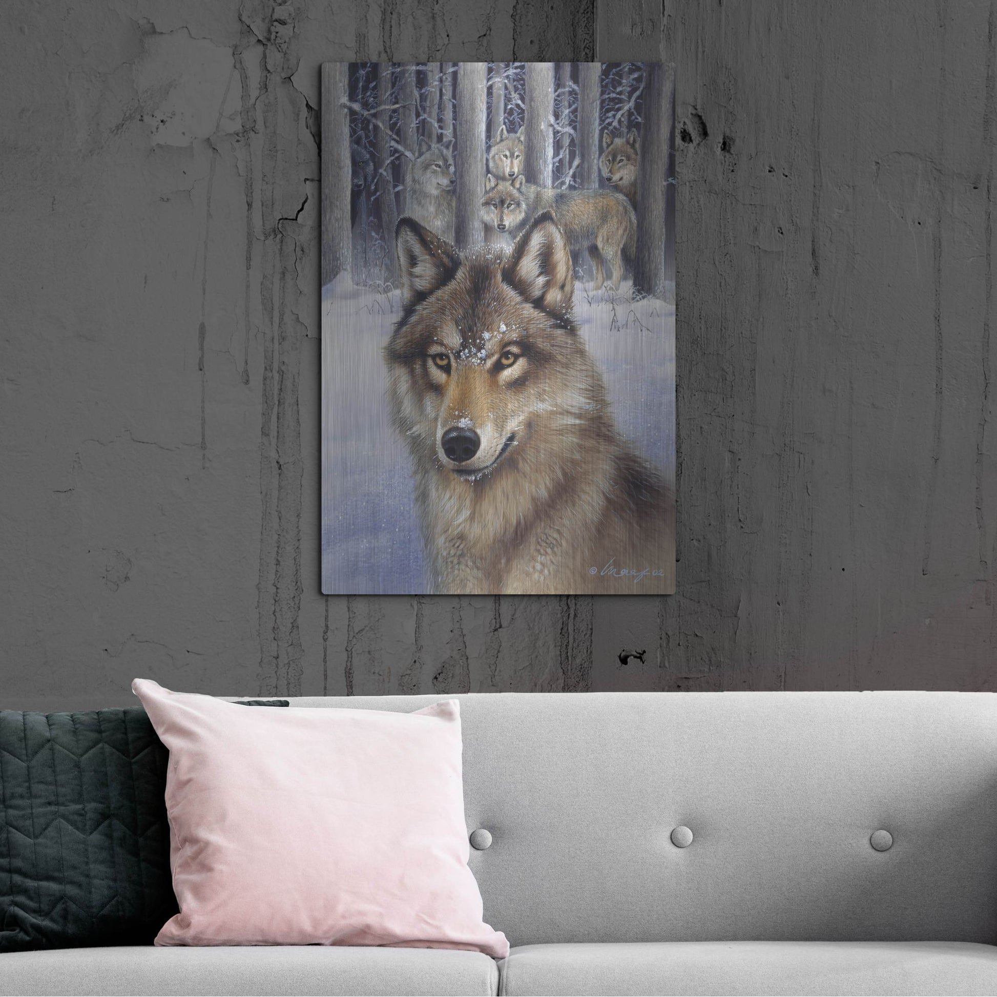 Luxe Metal Art 'Wolfpack' by Harro Maass, Metal Wall Art,24x36