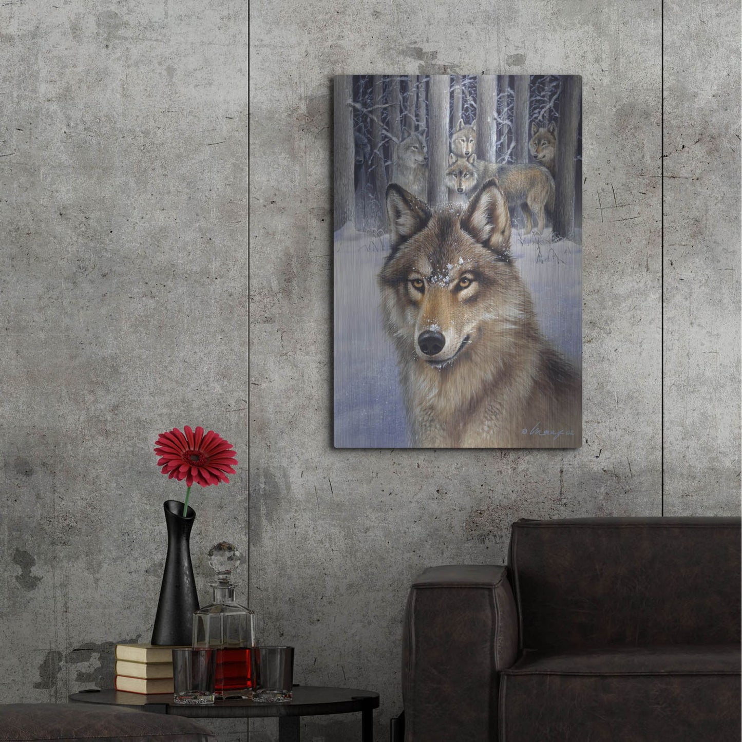 Luxe Metal Art 'Wolfpack' by Harro Maass, Metal Wall Art,24x36