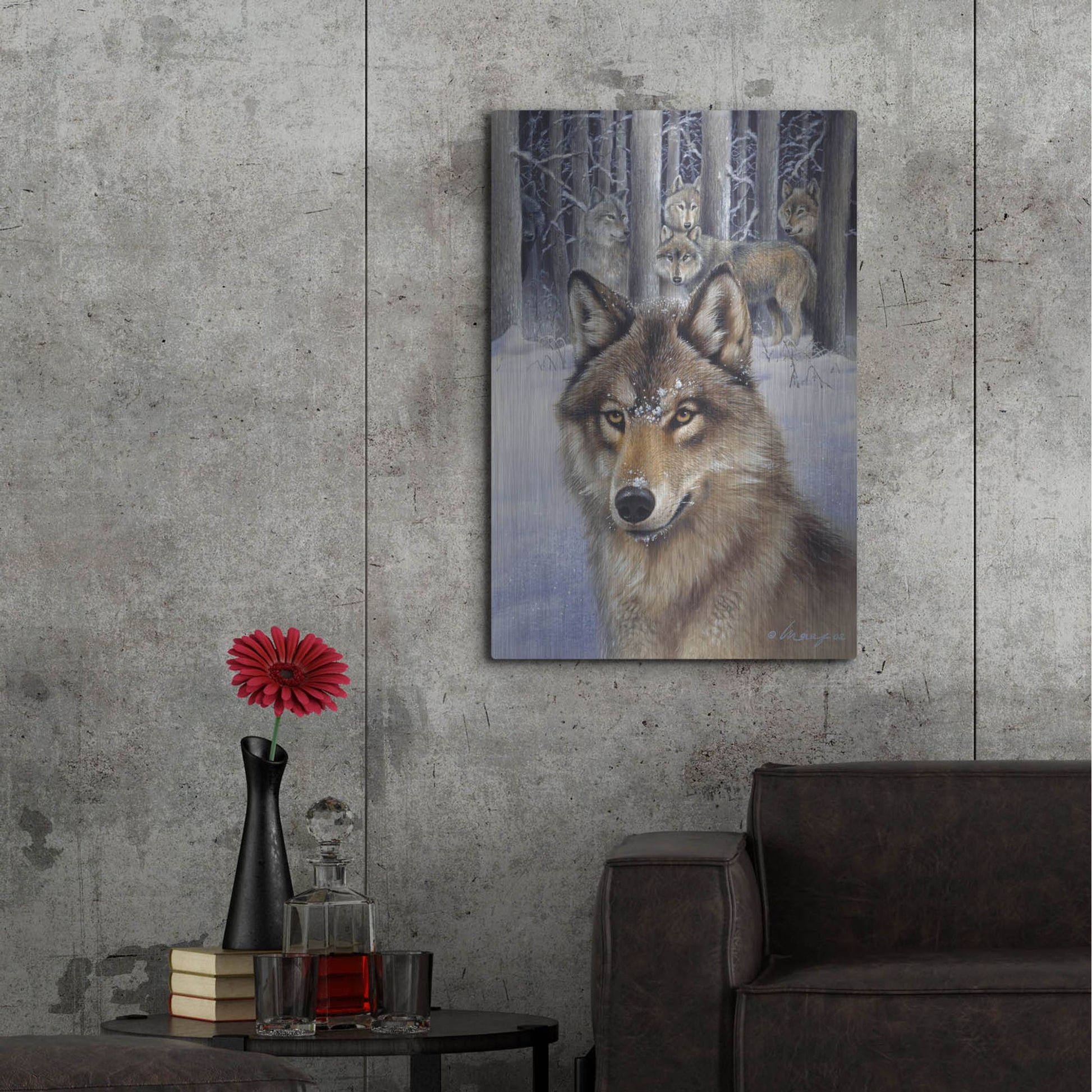 Luxe Metal Art 'Wolfpack' by Harro Maass, Metal Wall Art,24x36