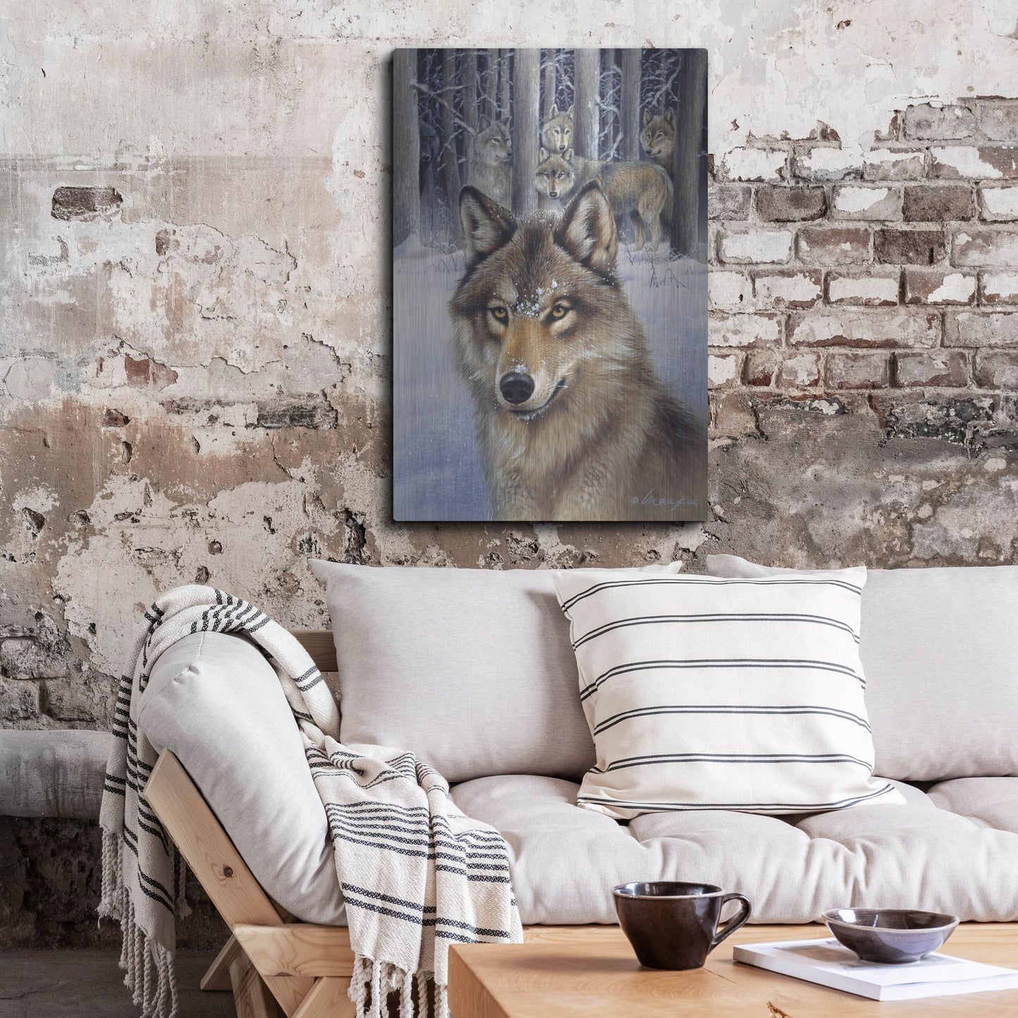 Luxe Metal Art 'Wolfpack' by Harro Maass, Metal Wall Art,24x36