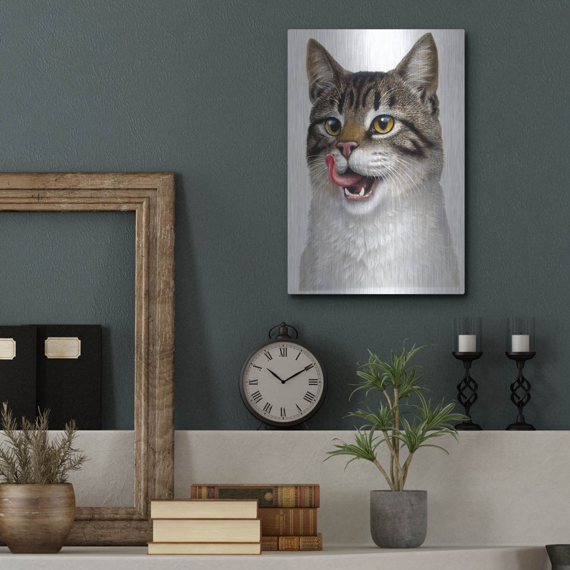 Luxe Metal Art 'Cat' by Harro Maass, Metal Wall Art,12x16