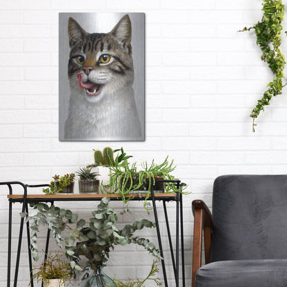 Luxe Metal Art 'Cat' by Harro Maass, Metal Wall Art,12x16