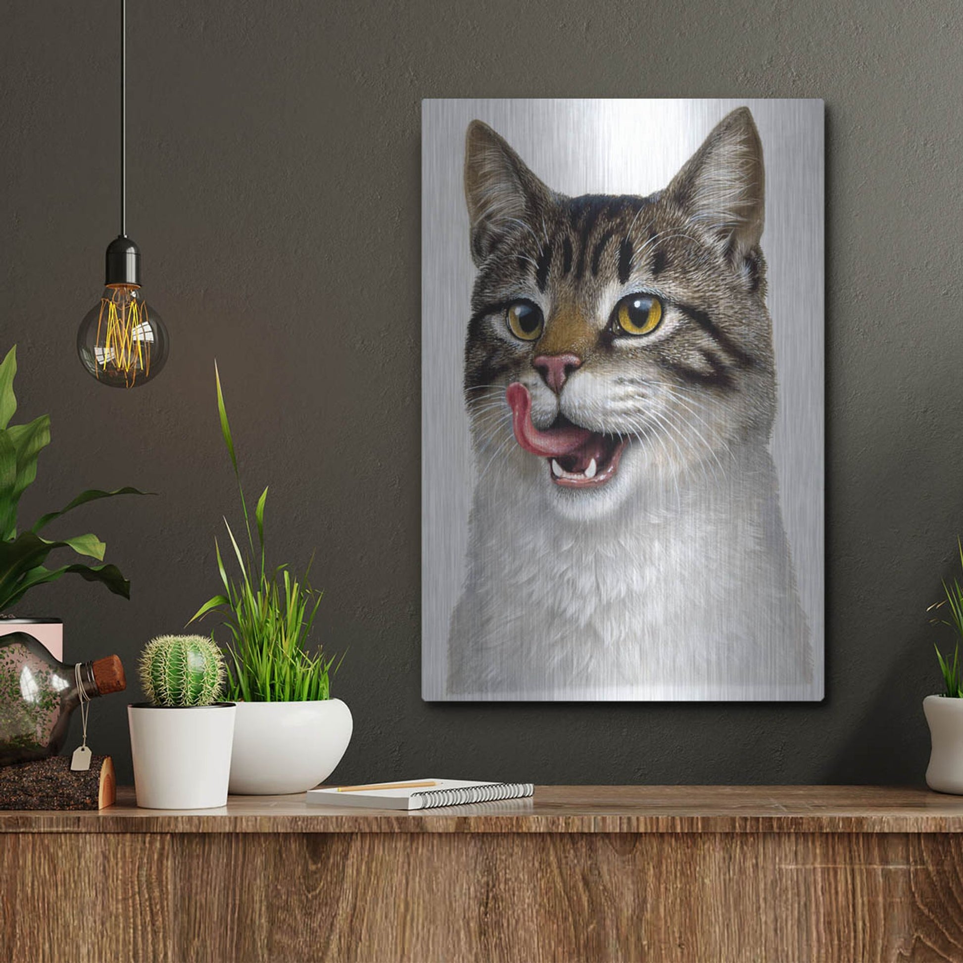 Luxe Metal Art 'Cat' by Harro Maass, Metal Wall Art,12x16